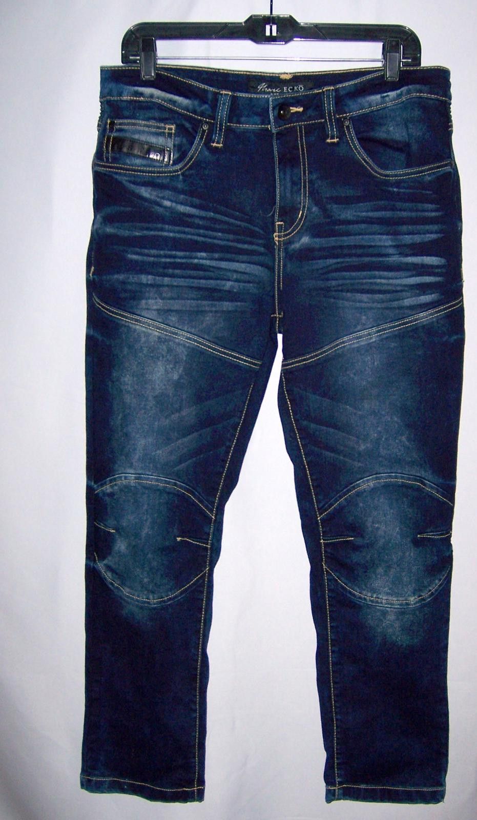 Marc Ecko Marc Ecko Cut & Sew Men's 34x30 Dark Blue Straight Jeans Size US 34 / EU 50 - 1 Thumbnail