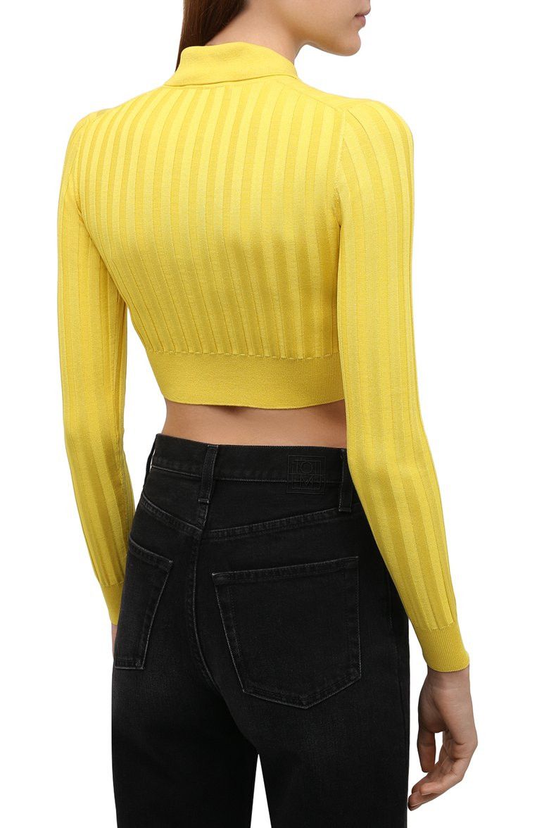 Dolce & Gabbana o1y0925 Polo Sweater in Yellow Size M / US 6-8 / IT 42-44 - 3 Thumbnail