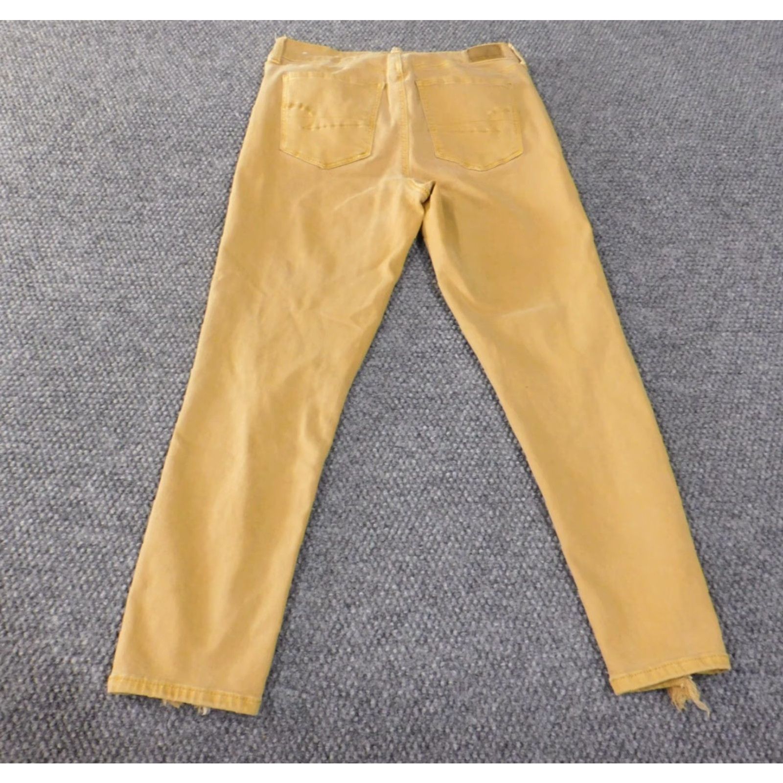 American Eagle Outfitters American Eagle Outfitters Jeans Women 10 Jegging High Rise Beige Denim Distressed Hem Zipper 26 Inseam Size 32" / US 10 / IT 46 - 6 Thumbnail