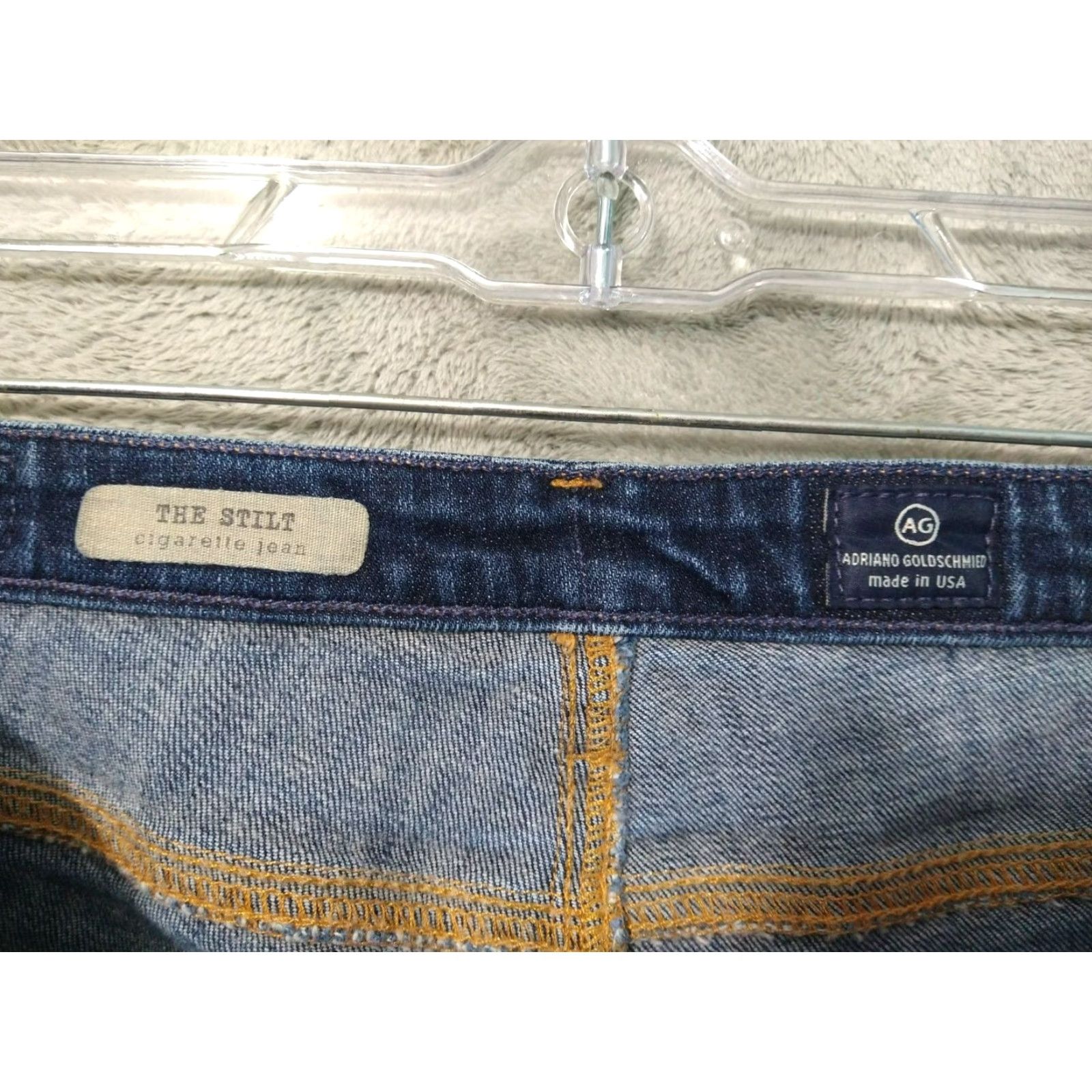 Denime Adriano Goldschmied Jeans Womens 28 Blue Denim The Stilt Cigarette Dark Wash AG Stilt Skinny 5-Pocket Design Size 28" / US 6 / IT 42 - 7 Thumbnail
