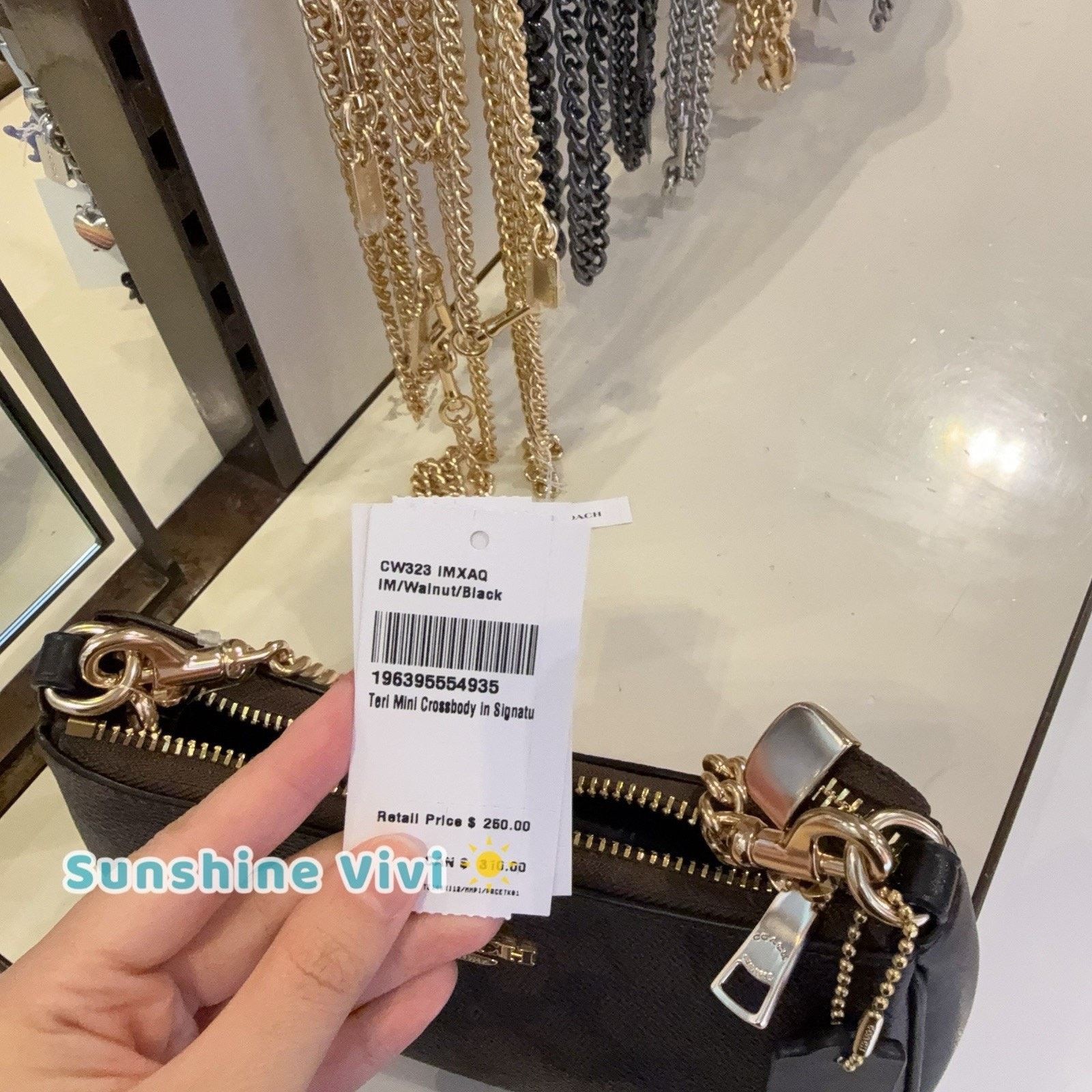 Coach NWT Bundle Coach Teri Mini Bag CW323 & CAX00 Chain Gold Size ONE SIZE - 9 Thumbnail