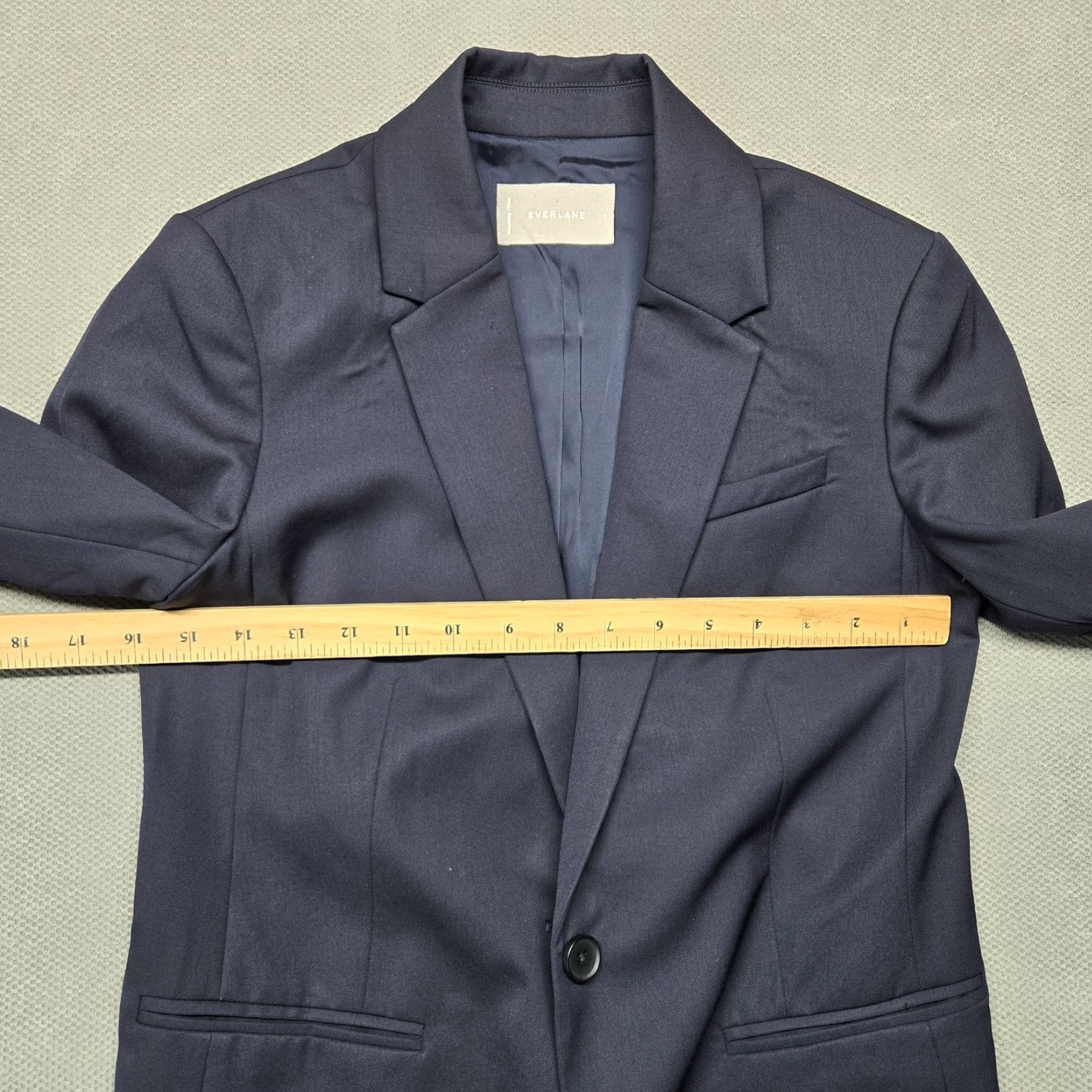 Everlane Everlane Blazer Womens 4 Blue Slim Fit One-Button Wool Shell Lined Jacket Size S / US 4 / IT 40 - 5 Thumbnail