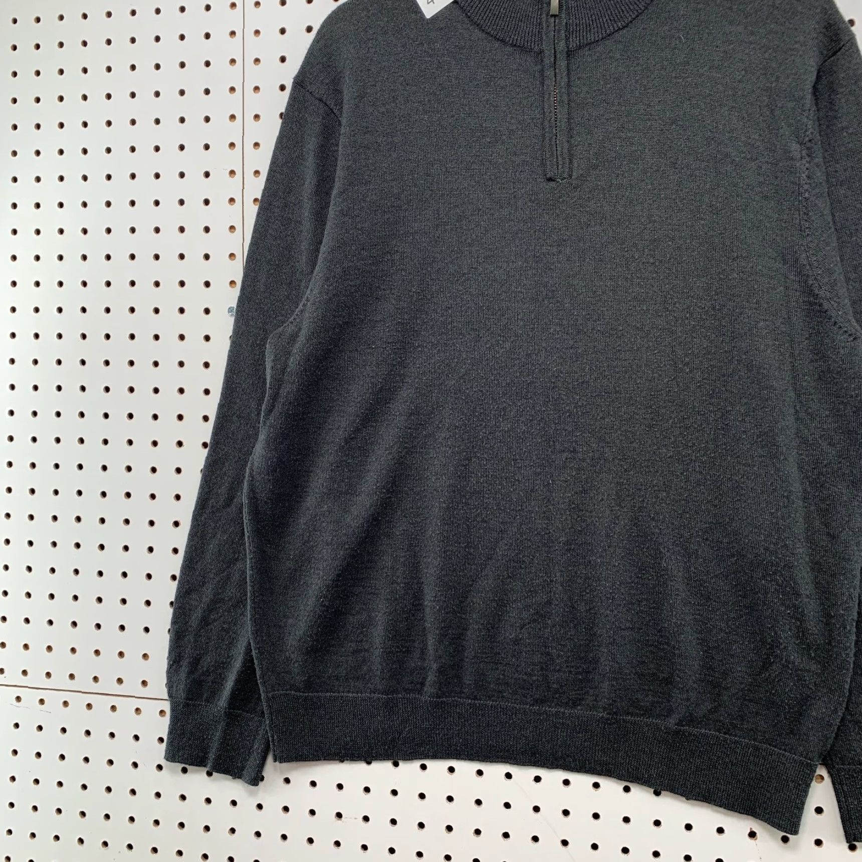 Club Room Club Room Merino Wool Sweater Mens Large Gray 1/4 Zip Lightweight Italian Yarn Size US L / EU 52-54 / 3 - 5 Thumbnail