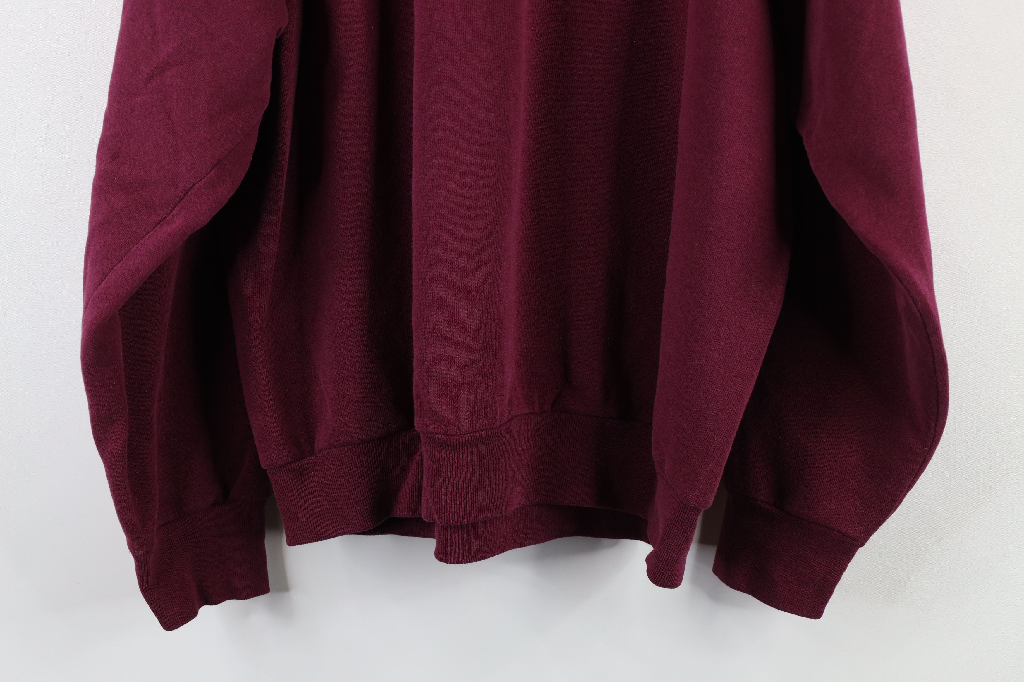 Vintage Vintage 90s Streetwear Blank Crewneck Sweatshirt Maroon USA Size XL / US 12-14 / IT 48-50 - 9 Thumbnail