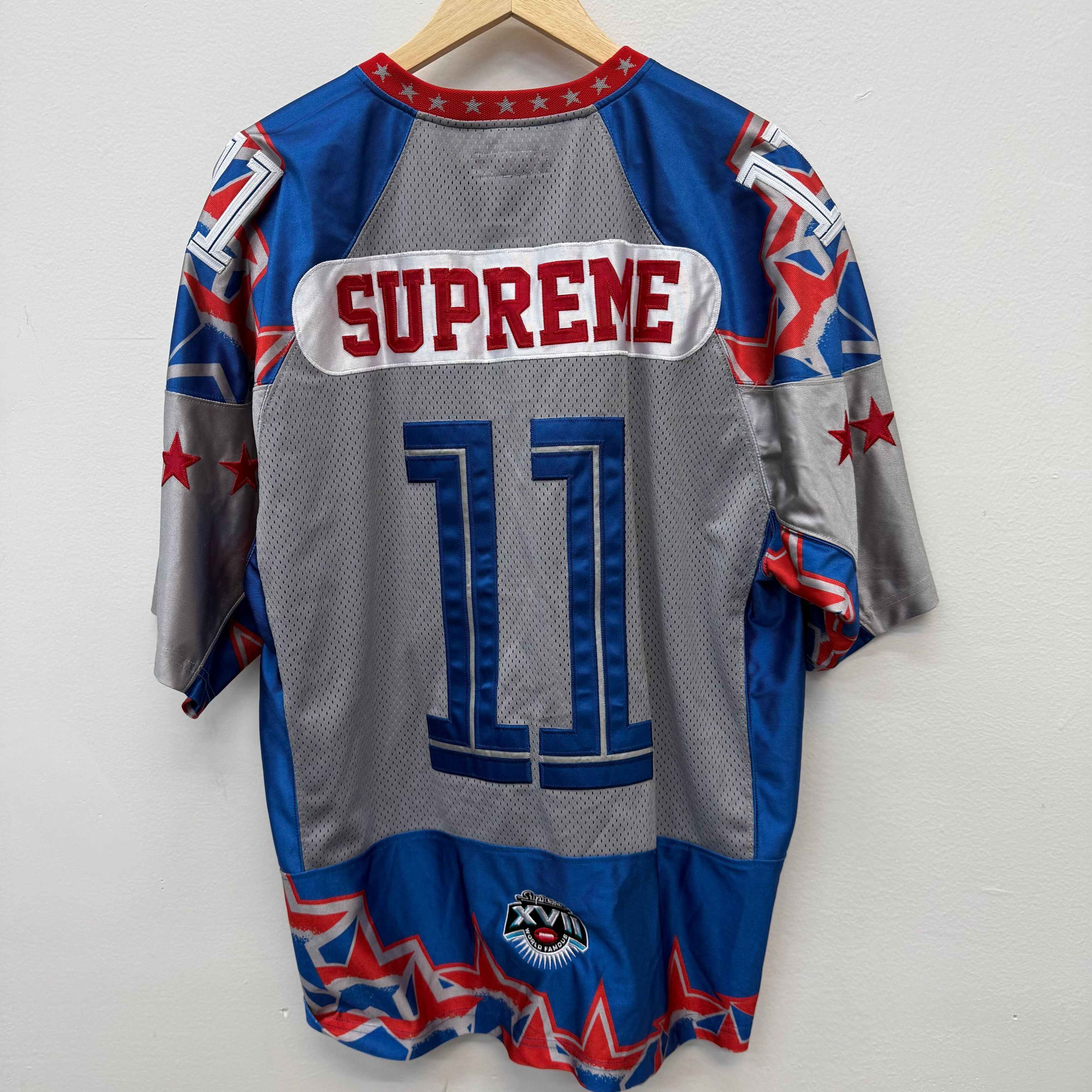 Supreme Supreme Stars Football Jersey Blue - Size L Size US L / EU 52-54 / 3 - 2 Thumbnail