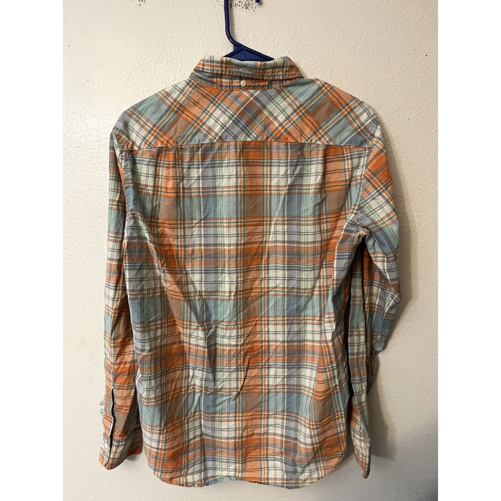 American Eagle Outfitters American Eagle Shirt Men Orange Plaid Cotton Size Small Athletic Fit Size US S / EU 44-46 / 1 - 2 Thumbnail