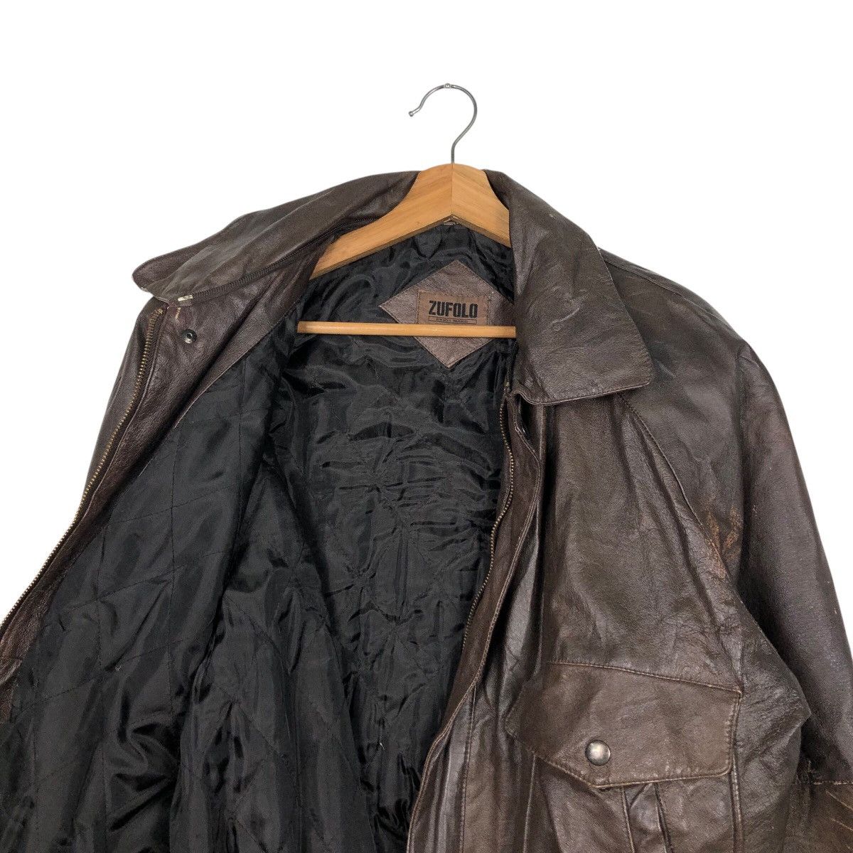 Japanese Brand 📌Vintage Genuine Leather Jacket Zufolo Blanket Issey Miyake Size US M / EU 48-50 / 2 - 13 Thumbnail