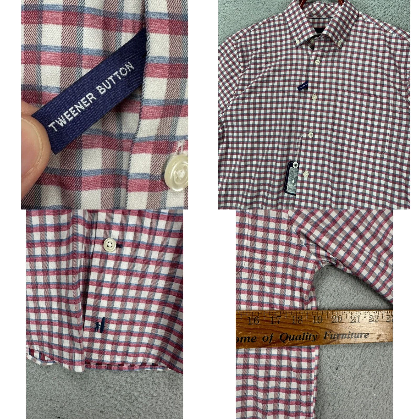 johnnie-O Johnnie-O Mead Performance Shirt Mens Small Red Plaid Nylon Blend Button-Up Size US S / EU 44-46 / 1 - 8 Thumbnail