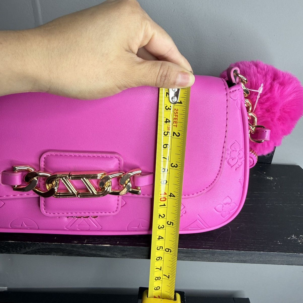Aldo ALDO Hot Pink Star Charm Crossbody Bag with Pom Pom Size ONE SIZE - 10 Thumbnail