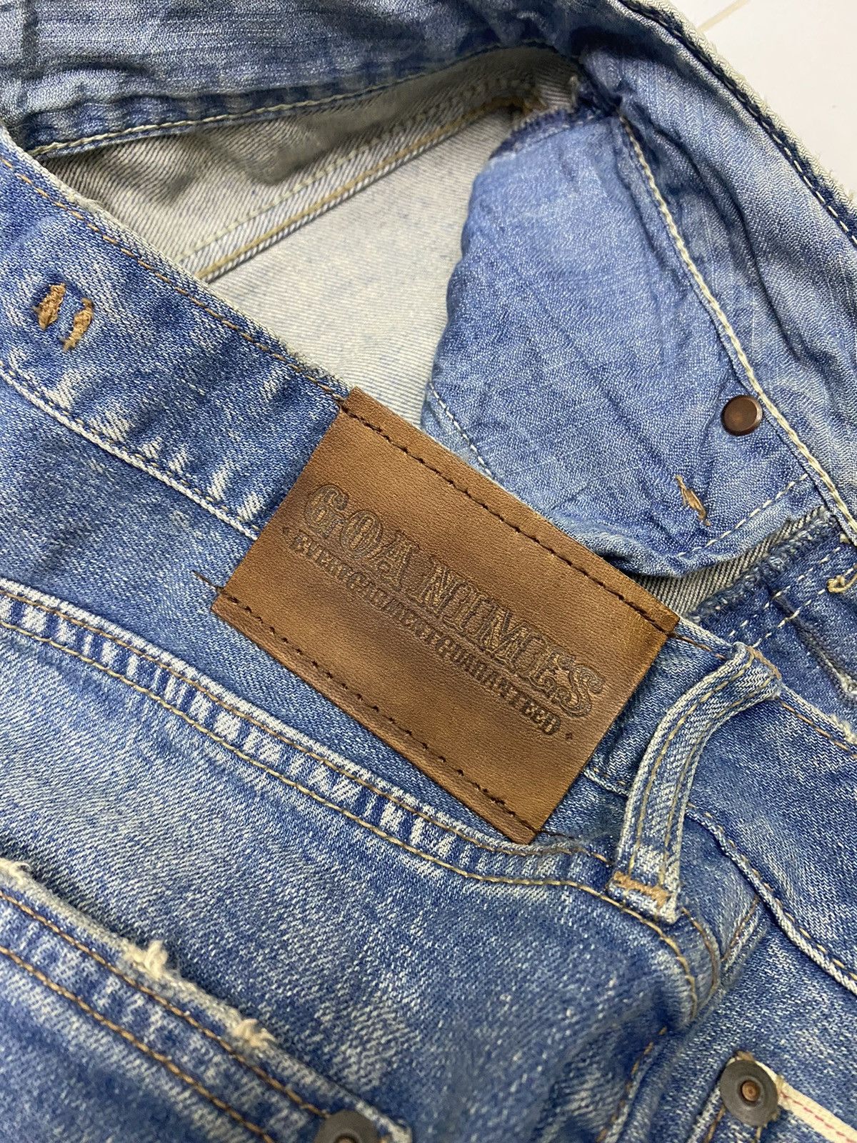 If Six Was Nine × Japanese Brand × Le Grande Bleu (L.G.B.) 🔥GOA NIMES SELVEDGE DISTRESS CUT LEG DENIM JEANS Size 26" / US 2 / IT 38 - 7 Thumbnail