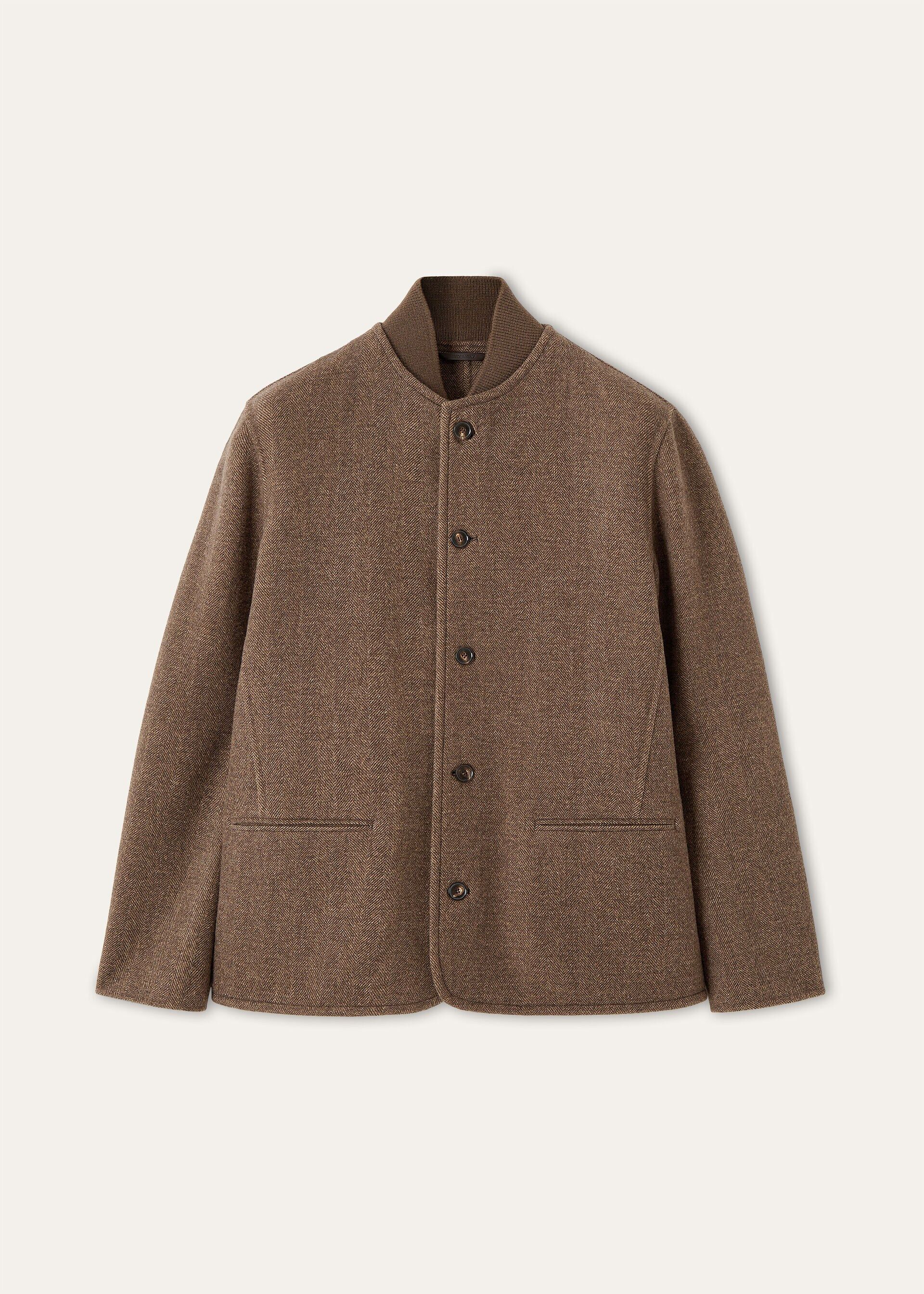 Loro Piana os11x0226 FAR0389 Chilton Jacket in Brown Chevron Size US M / EU 48-50 / 2 - 1 Thumbnail