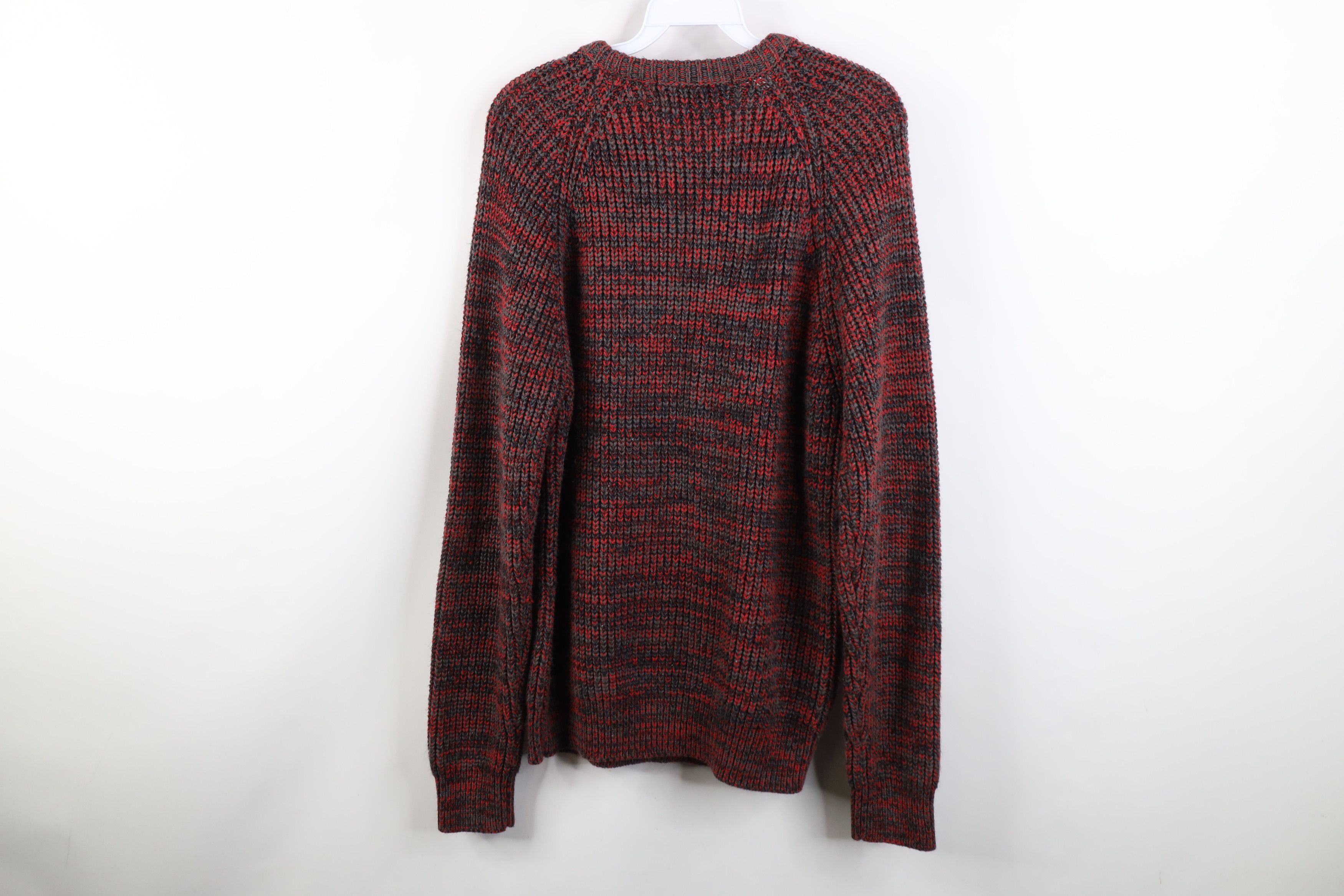 Vintage Vintage 90s Streetwear Ribbed Knit Crewneck Sweater Red Size US M / EU 48-50 / 2 - 7 Thumbnail