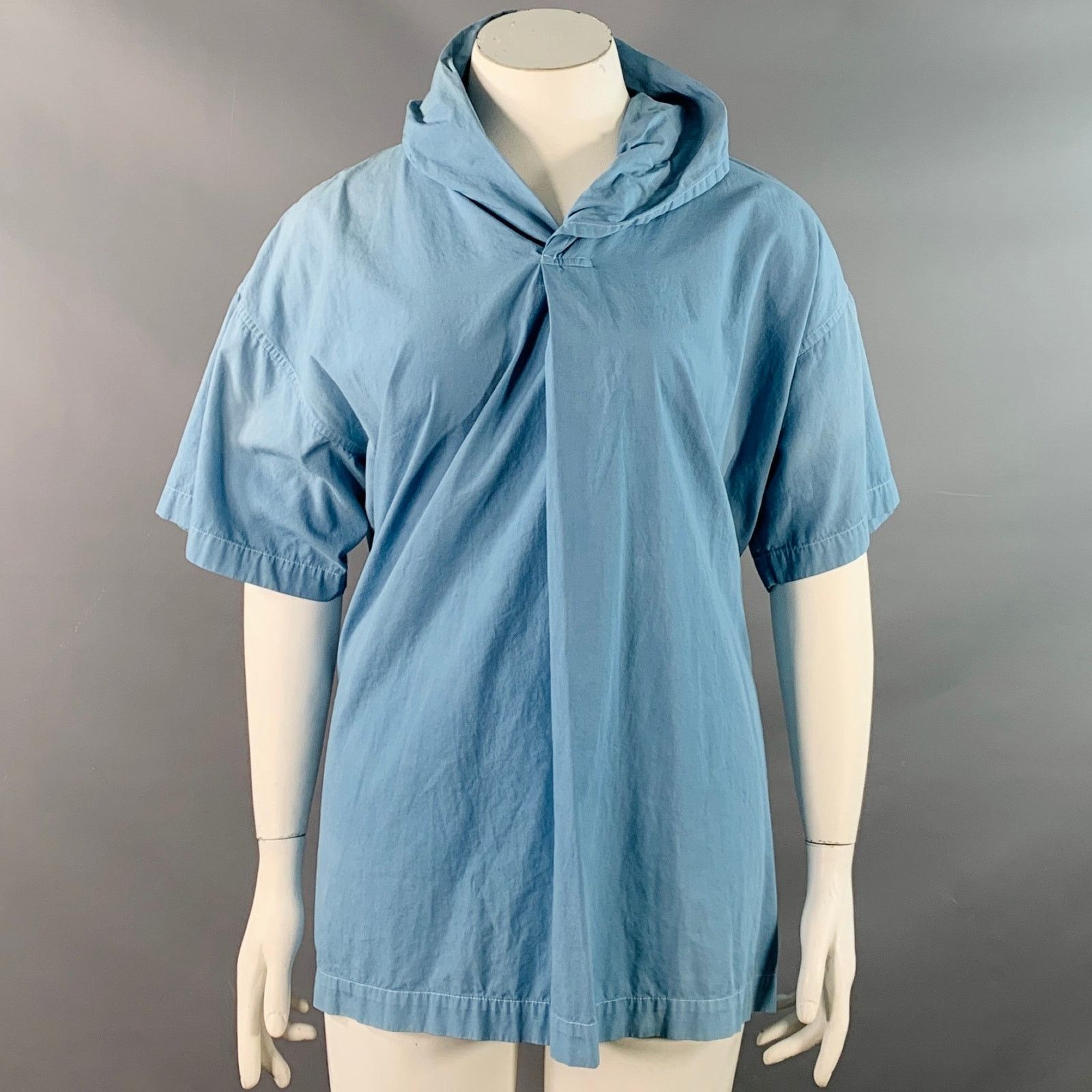 Comme des Garcons Size XXL Blue Cotton Shawl Collar Casual Top Size XXL / US 16-18 / IT 52-54 - 1 Thumbnail