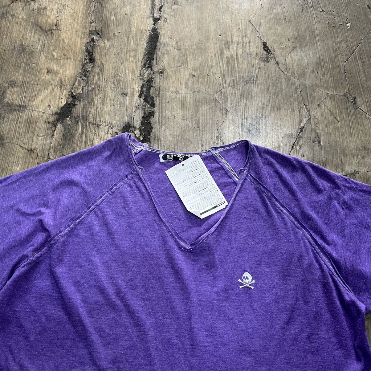 Tornado Mart BEAMS Japan Purple V-Neck Tee Distressed Stitching cdg style Size US M / EU 48-50 / 2 - 2 Thumbnail
