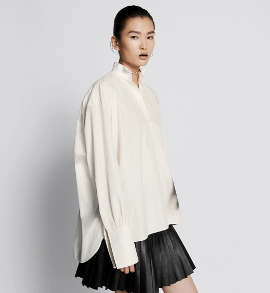 Dior o1w1db11225 421B65 Blouse with Wing Collar in White/Black Size S / US 4 / IT 40 - 5 Thumbnail