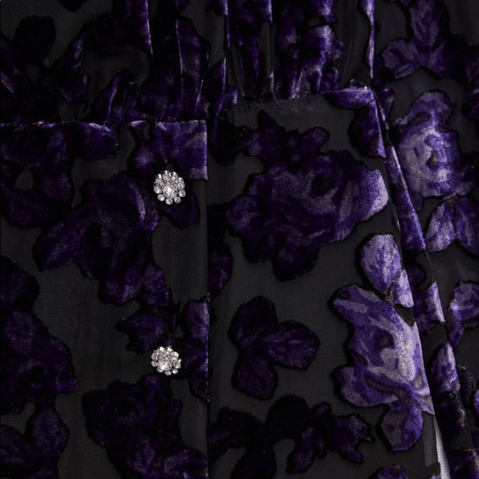 Zara ZARA BLOGGER FAVORITE VELVET TRIM DRESS PURPLE Size XS / US 0-2 / IT 36-38 - 14 Thumbnail