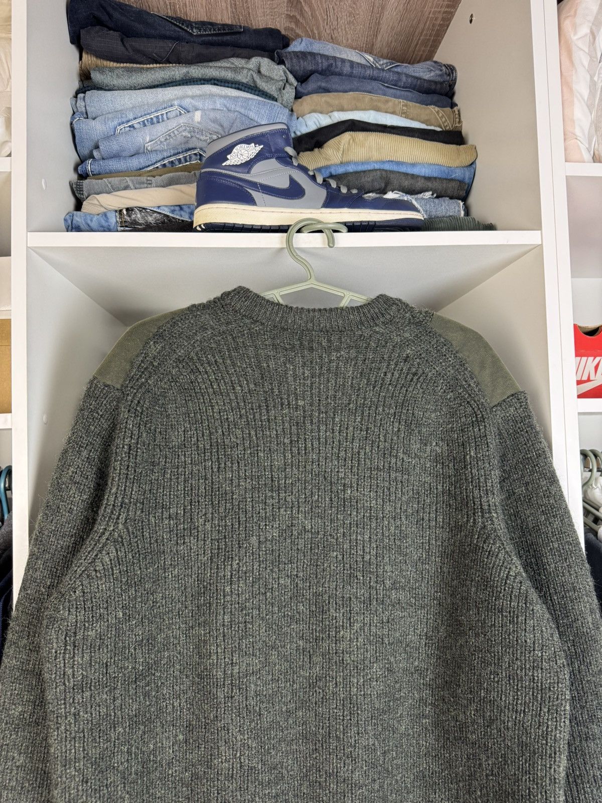Barbour Barbour Tyne Sports Crew Sweater XL Olive 100% Pure New Wool Size US XL / EU 56 / 4 - 13 Thumbnail