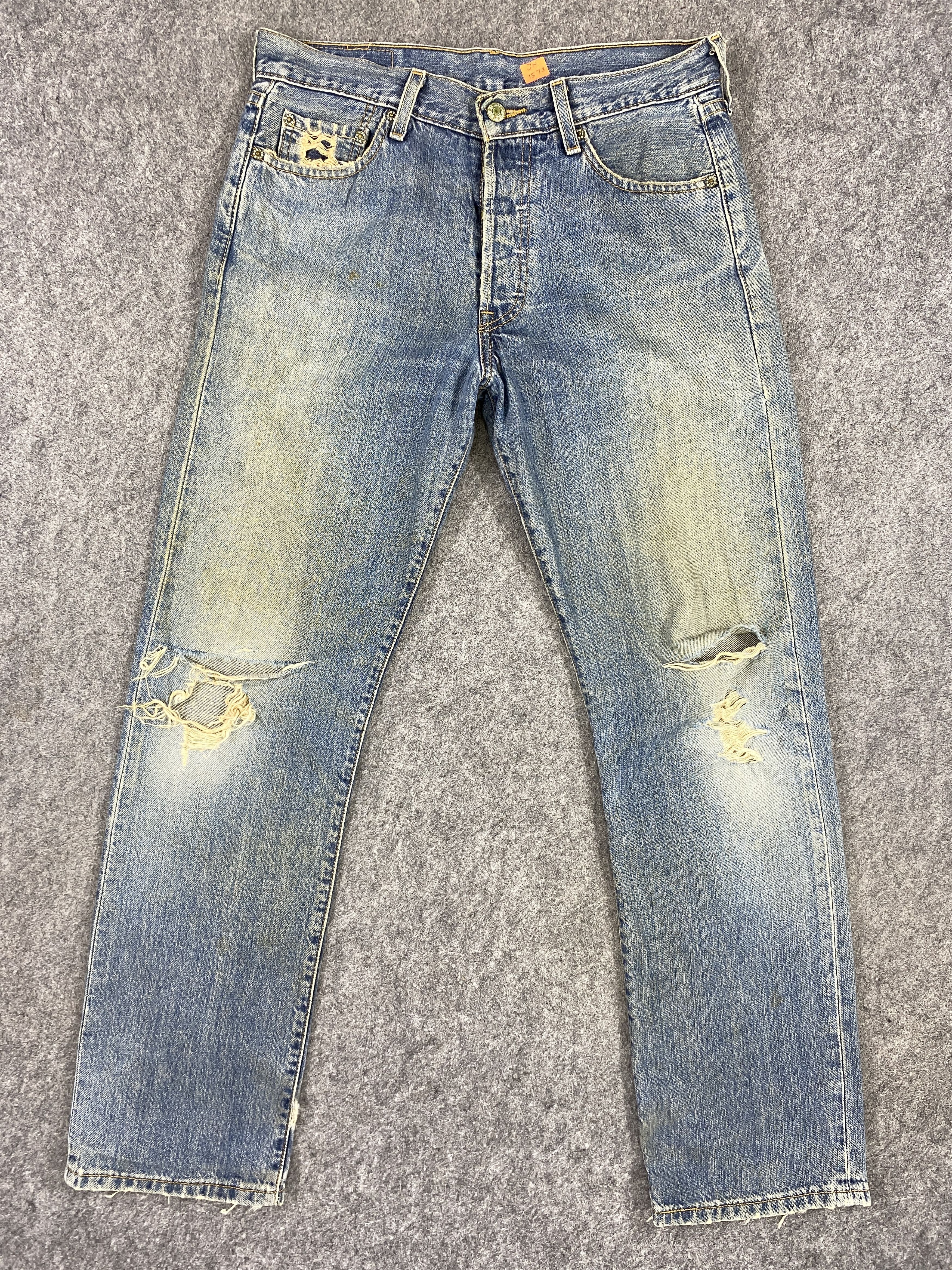 Japanese Brand Dirty Blue Vintage Levi's 501 Jeans 32x31.5 Denim -JN1573 Size US 32 / EU 48 - 1 Thumbnail