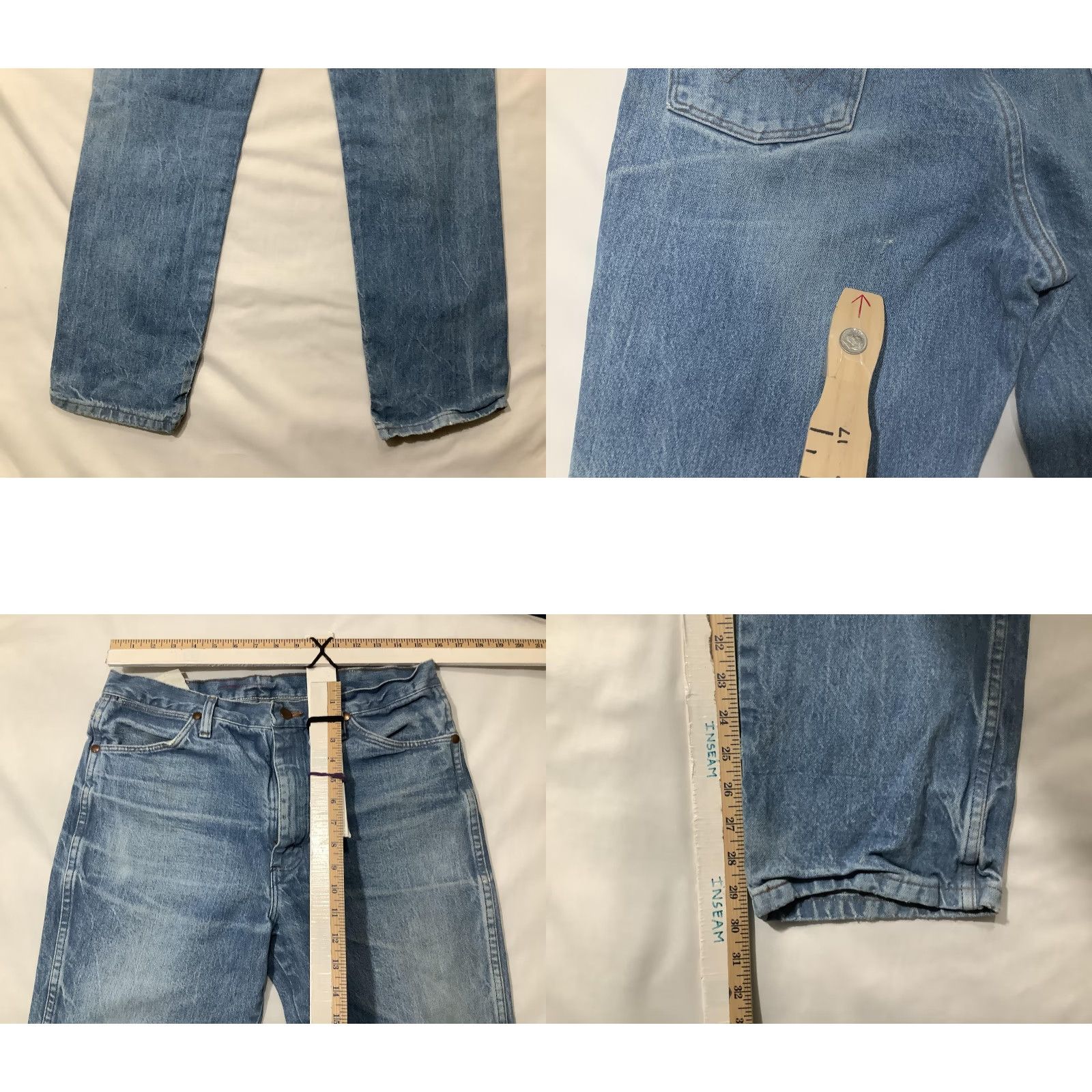 Wrangler Wrangler Jeans Mens 32x30 Light Wash Cowboy Cut Slim Fit 100% Cotton 936DEN Cowboy Wrangler Denim Jeans Slim Fit Mens 30 Inseam Light Blue 936DEN Size US 32 / EU 48 - 8 Thumbnail