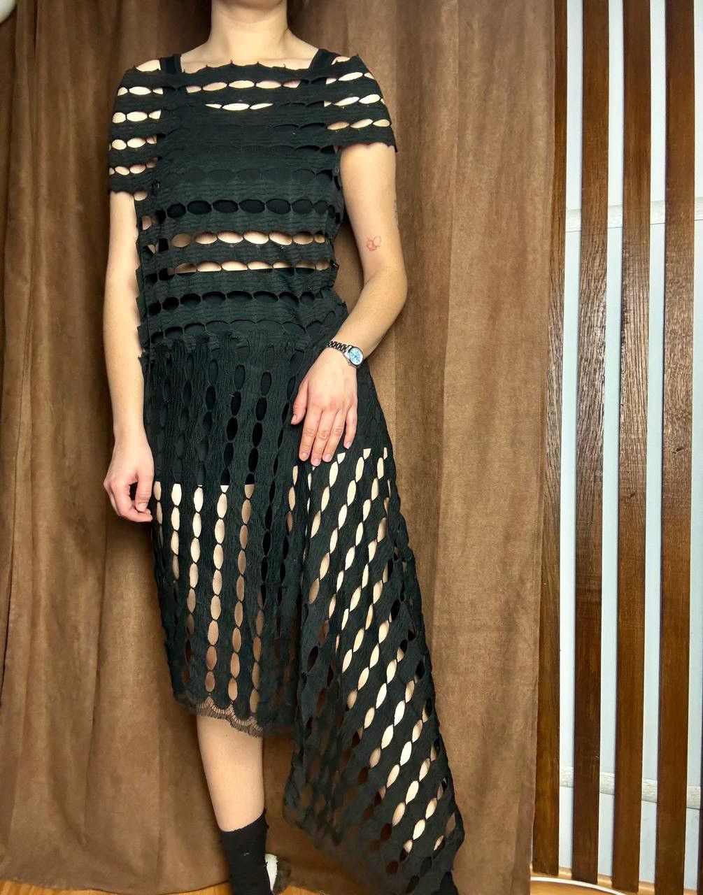 If Six Was Nine × Japanese Brand Vintage Sharon Wauchob y2k crocet beach opium black dress 00 Size US S / EU 44-46 / 1 - 1 Thumbnail