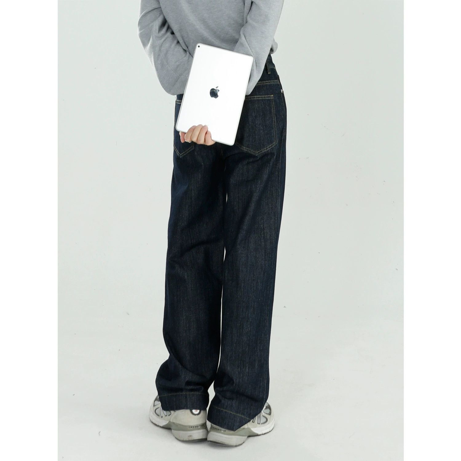 Jean Japanese black all-match loose drape straight jeans Size US 32 / EU 48 - 3 Thumbnail