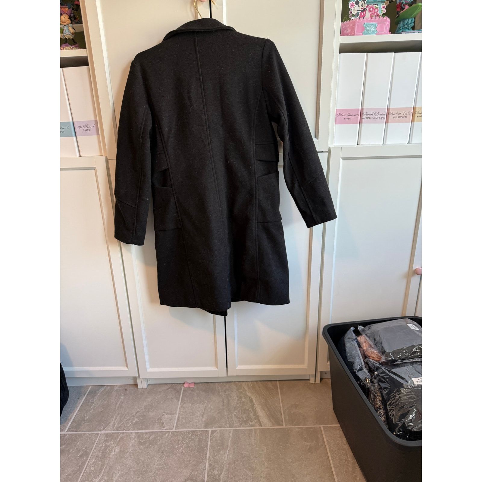 Other Chouyatou Black Wool Blend Coat Women Quilted M - F020 Size M / US 6-8 / IT 42-44 - 4 Thumbnail