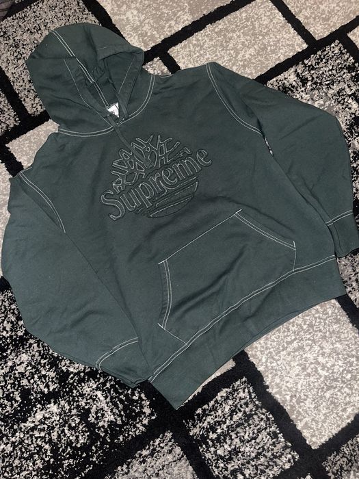 Supreme dark green discount hoodie