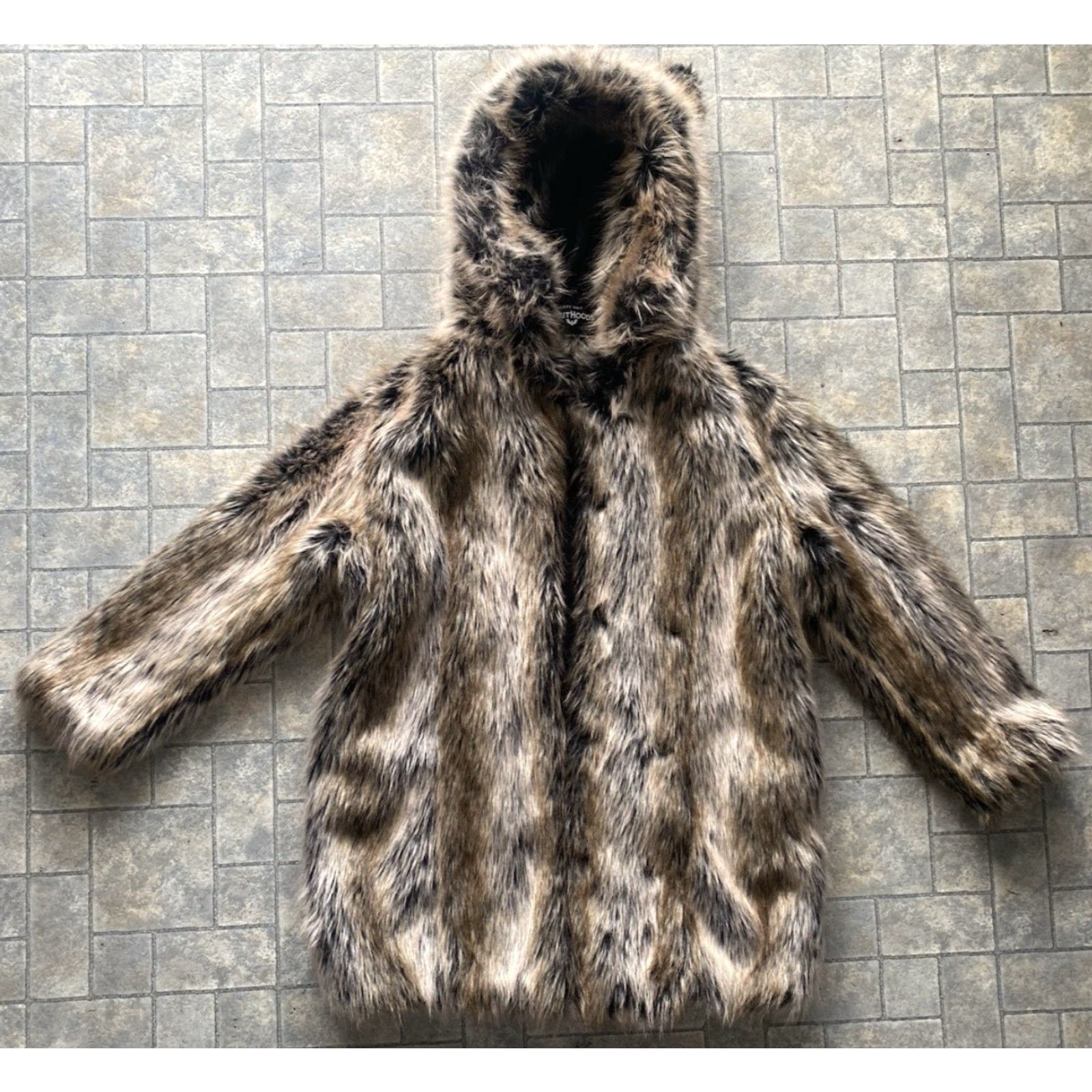 Vintage SpiritHoods Authentic Grey Wolf Classic Faux Fur Coat With Ears Unisex Small Size S / US 4 / IT 40 - 2 Thumbnail