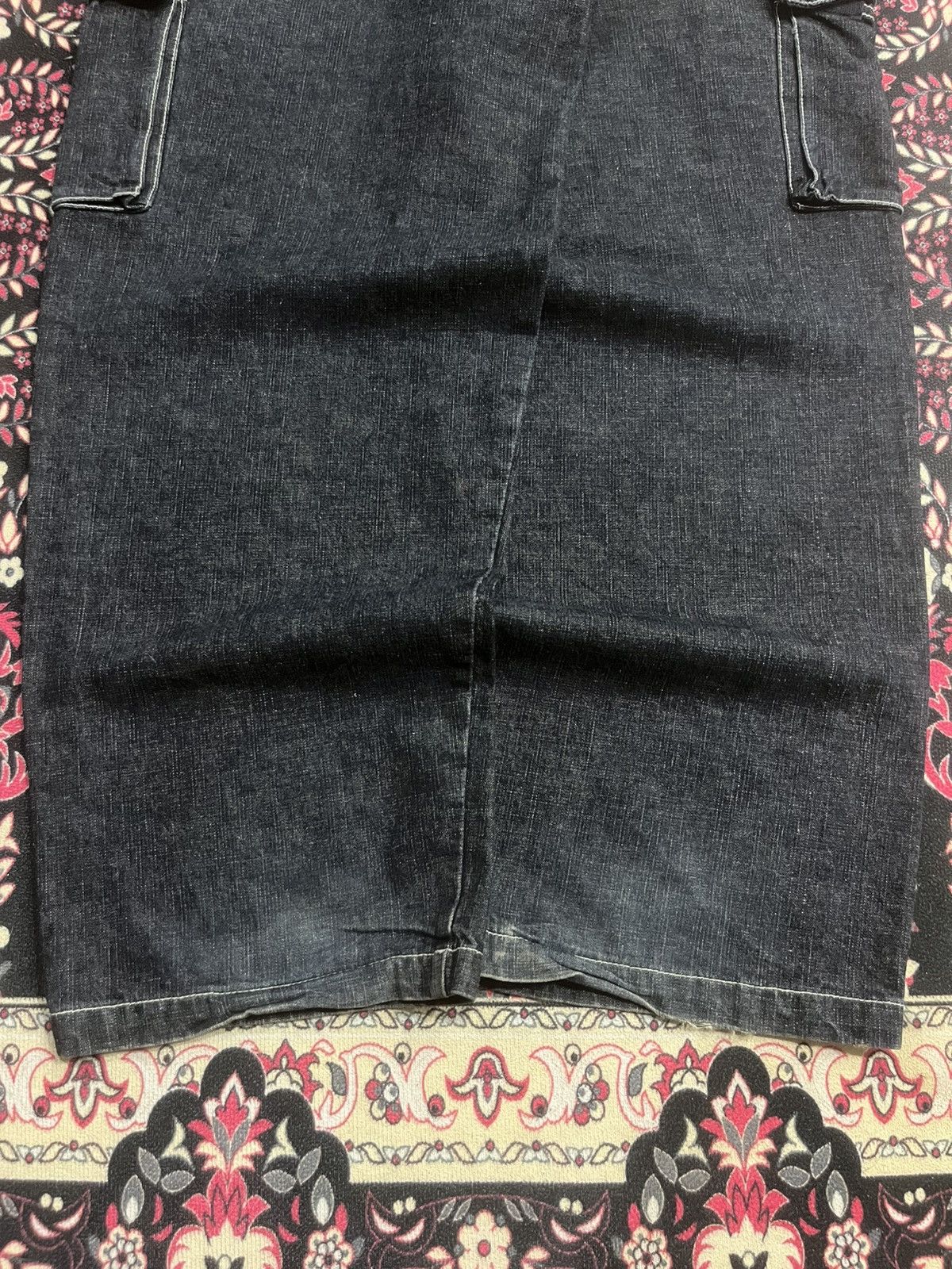 JNCO Vintage Soul Los Angeles Cargo Baggy Black Washed Jeans Size US 29 - 16 Thumbnail