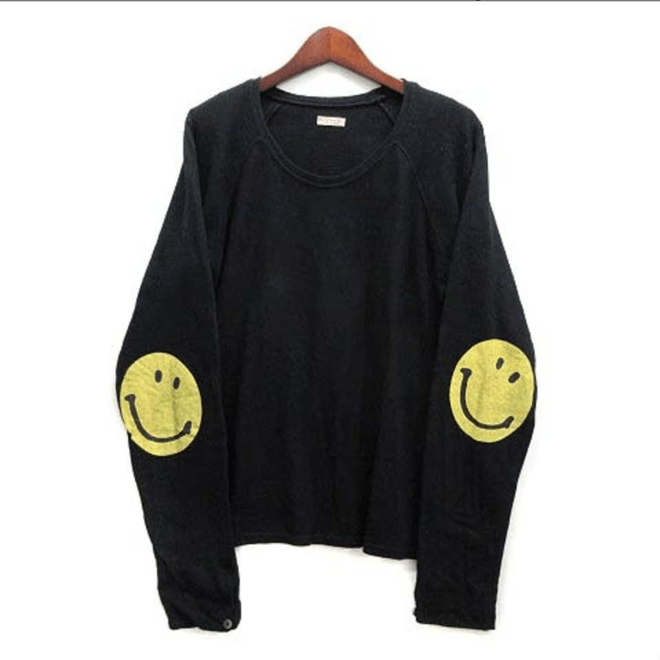 image of Kapital Smile Long Sleeve Shirt in Black, Men's (Size Small)