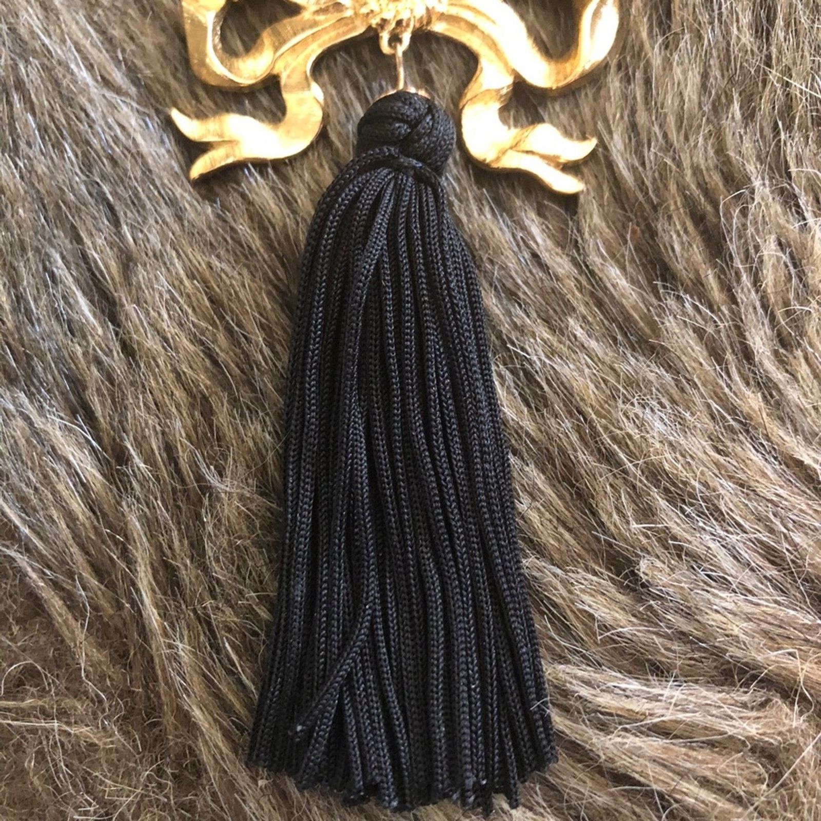 Vintage Vintage 80s gold tone bow tassel brooch pin Size ONE SIZE - 3 Thumbnail