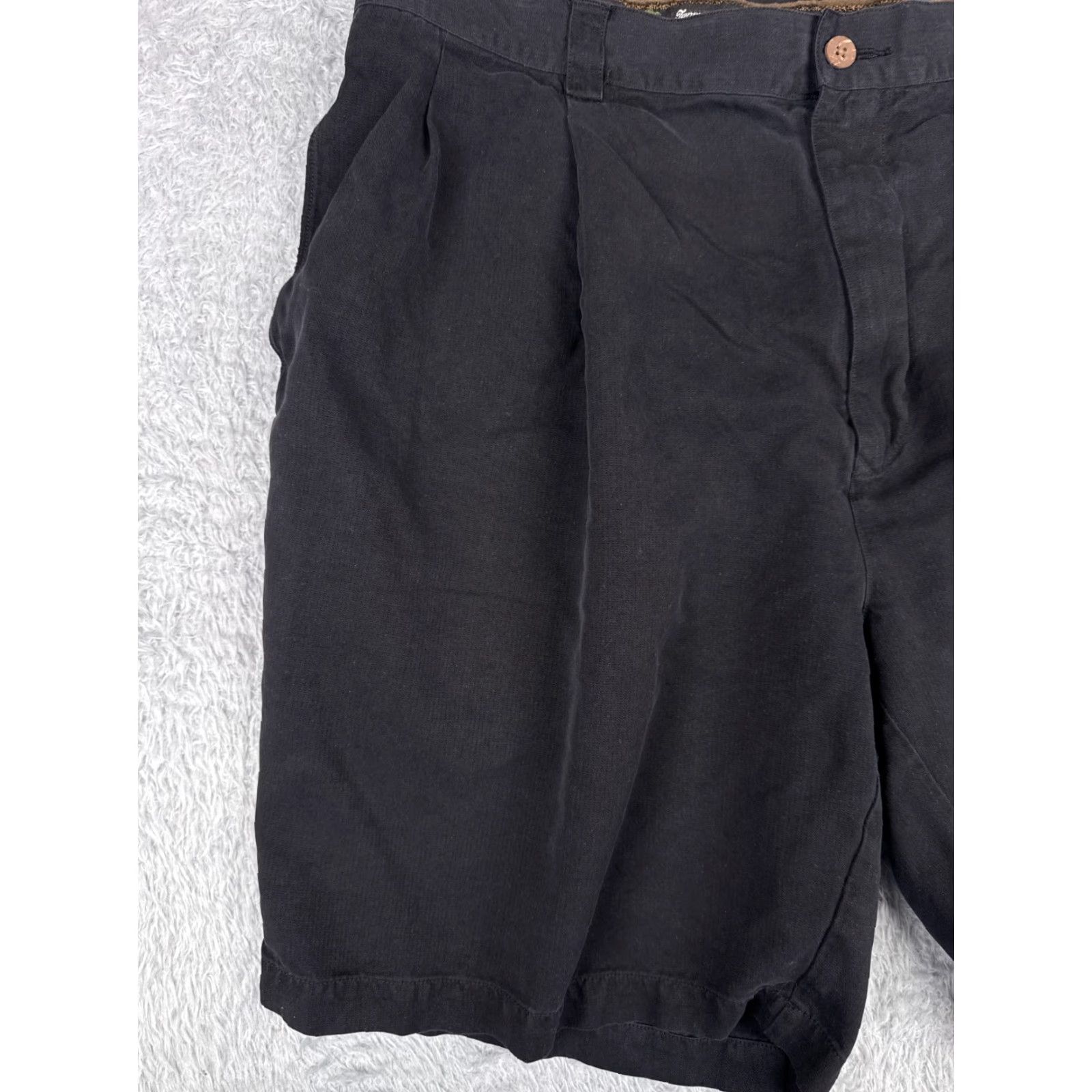 Tommy Bahama Tommy Bahama Shorts Men 38 Black Bermuda 100% Silk Pleated Beach Vacation 37x8 Size US 38 / EU 54 - 4 Thumbnail
