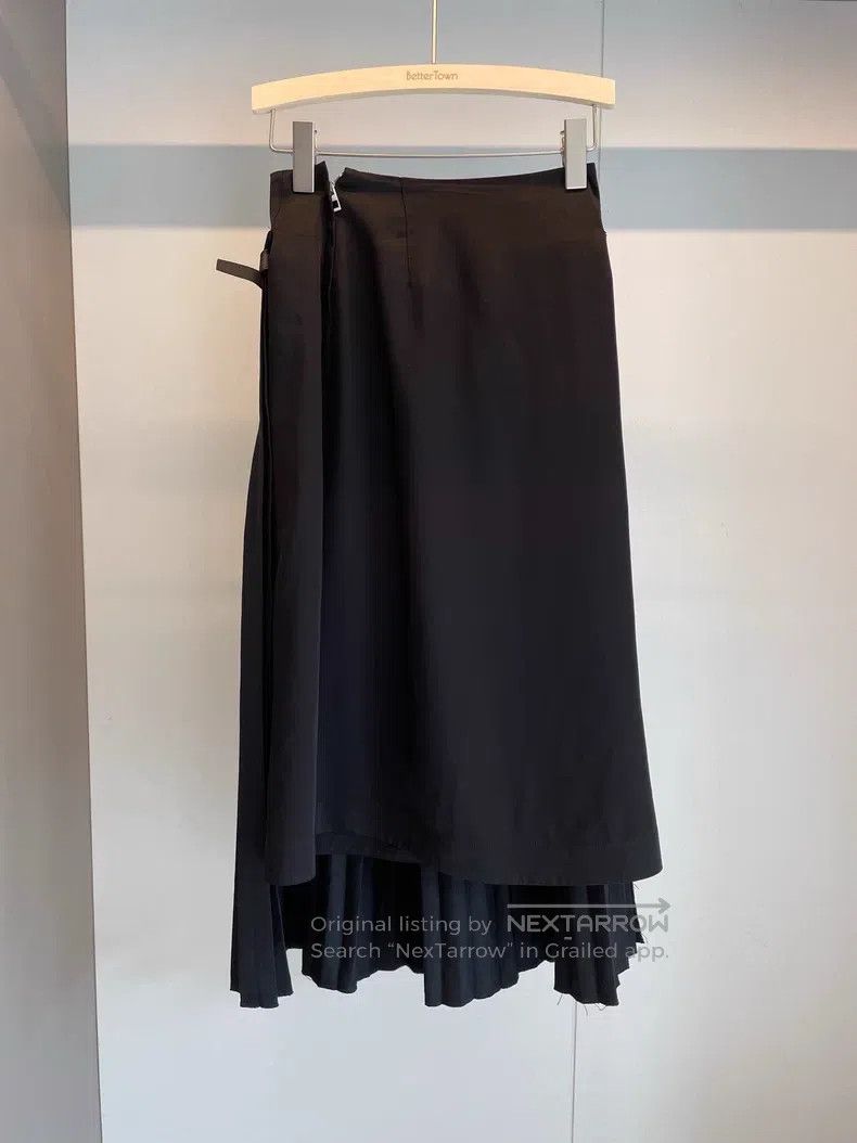 Loewe Loewe Black Gray Polyester Wool Half Skirt Size 42" / US 20 - 2 Thumbnail