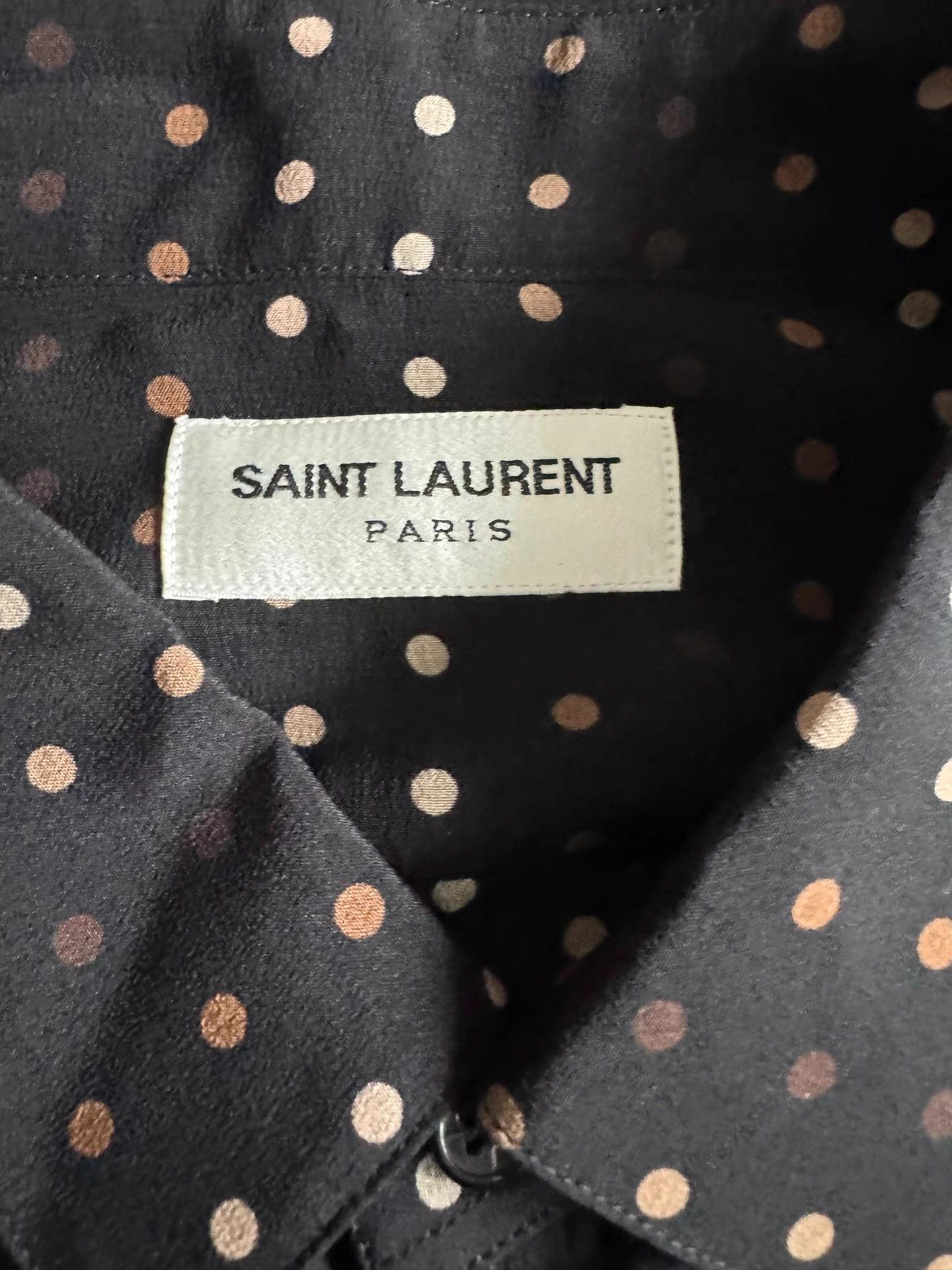 Saint Laurent Paris Saint Laurent Polka Dot Silk Shirt Ｑ23 Size US L / EU 52-54 / 3 - 2 Thumbnail