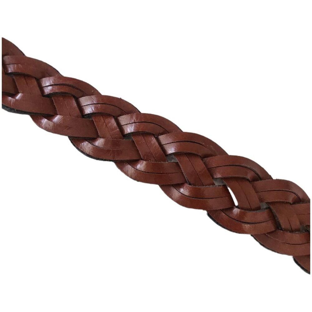 Designer Vintage Ladies Brown Braided Leather Belt Size 18/20 Size ONE SIZE - 4 Thumbnail