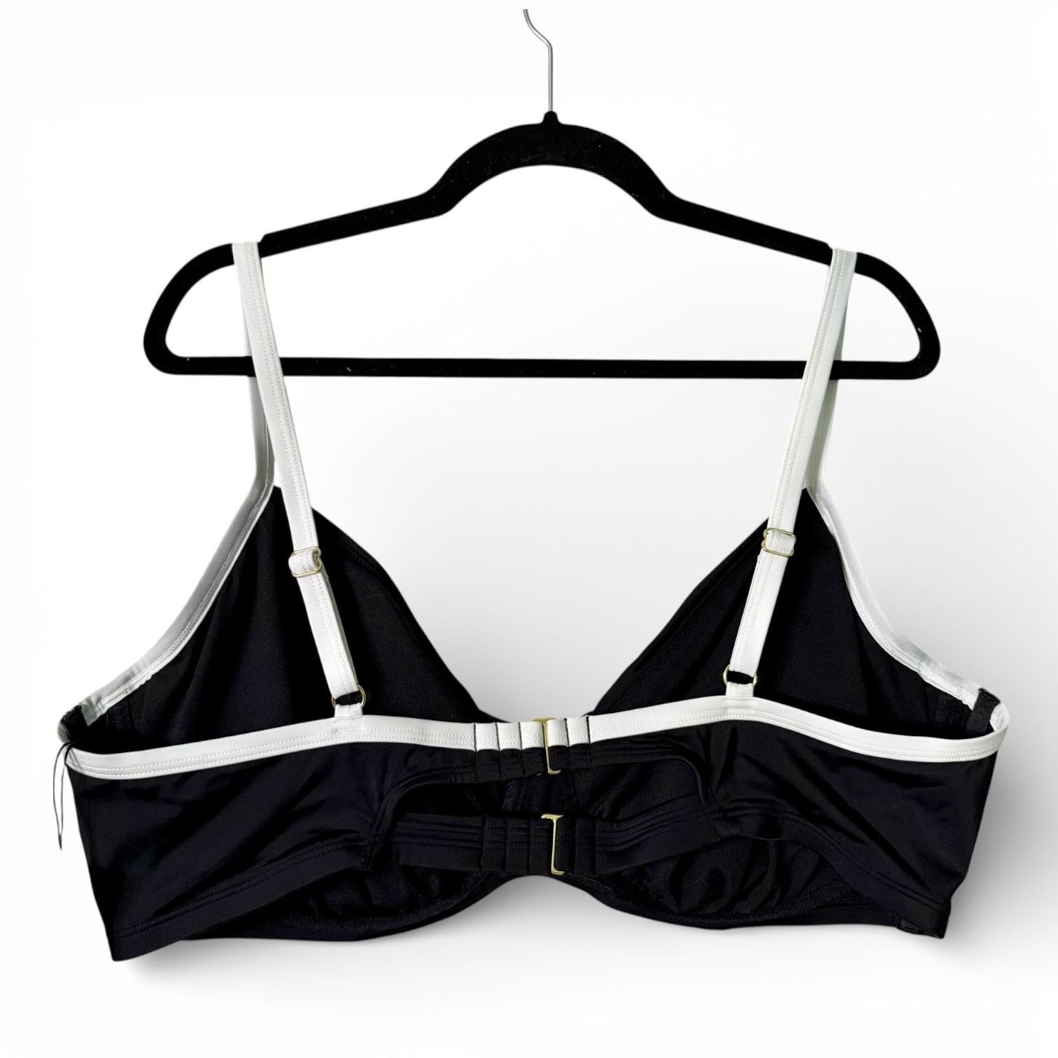 Island Shores Bikini Top Womens Sz 20 Black White Underwire NWT Size ONE SIZE - 3 Thumbnail