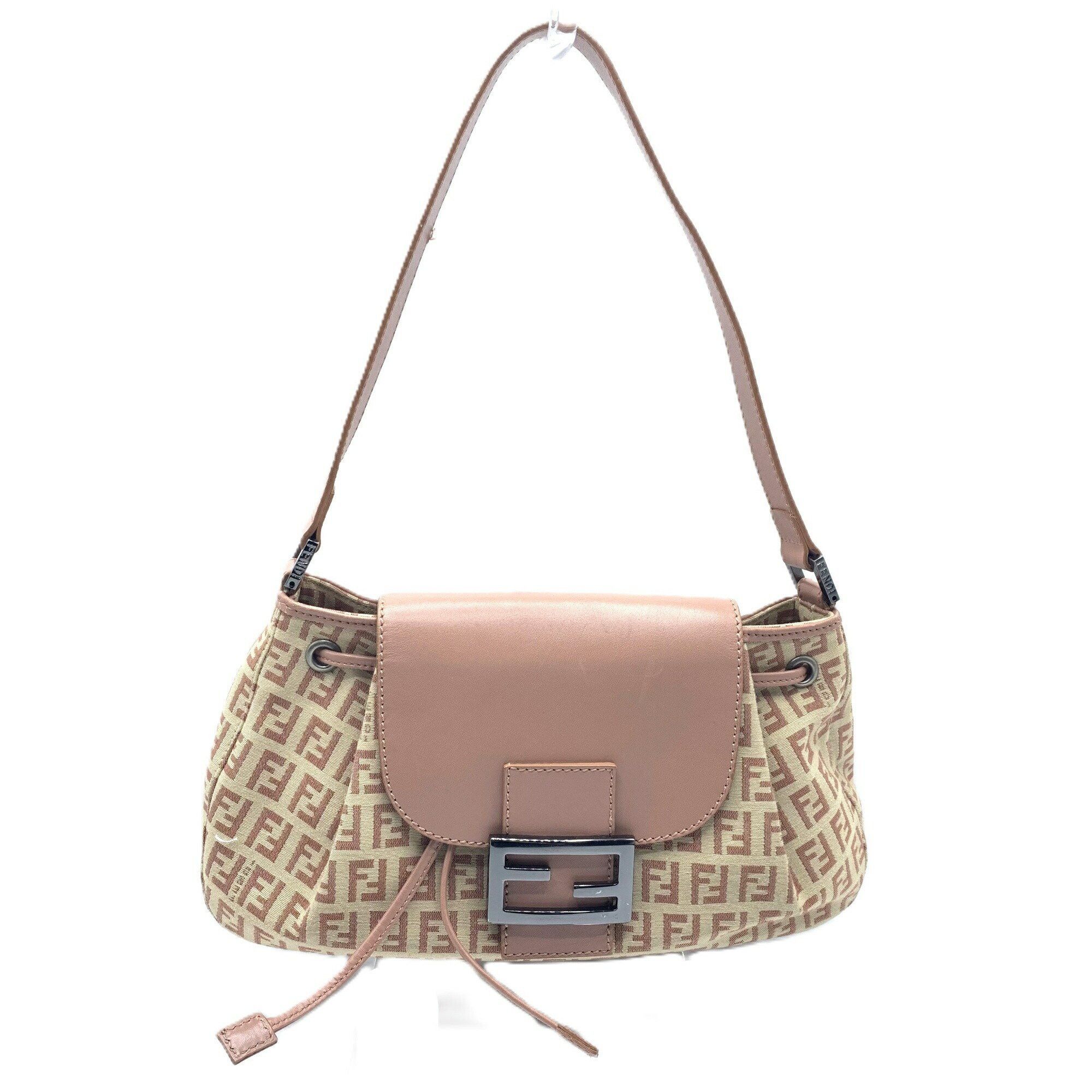 Fendi Handbag Zucchino Mamma Bucket Pink Shoulder Bag Women's