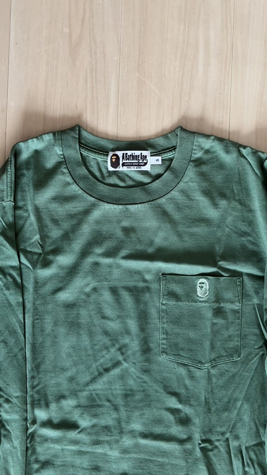 Bape Overdye One Point Pocket Relaxed Fit Tee Green Size US S / EU 44-46 / 1 - 2 Thumbnail