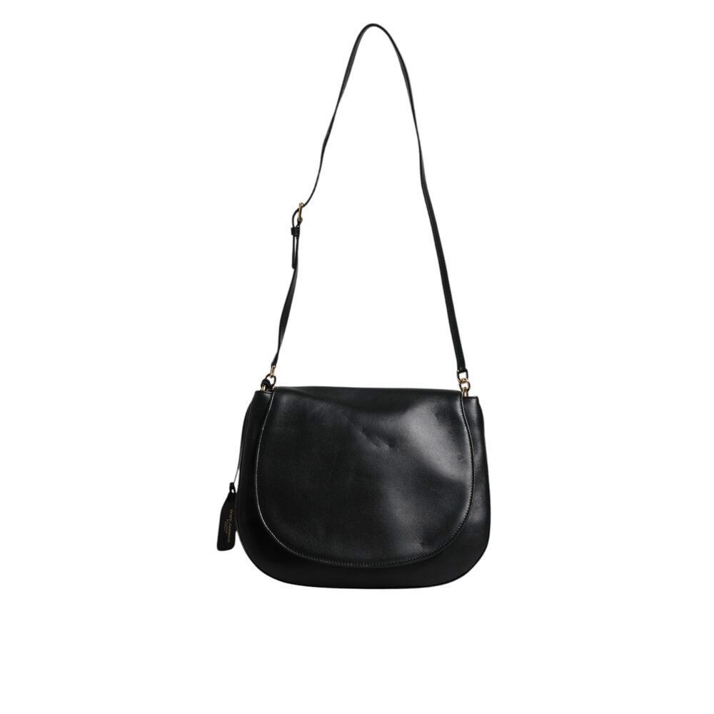 Dolce & Gabbana Dolce & Gabbana Black Leather Flap Saddle Shoulder Bag Size ONE SIZE - 6 Thumbnail