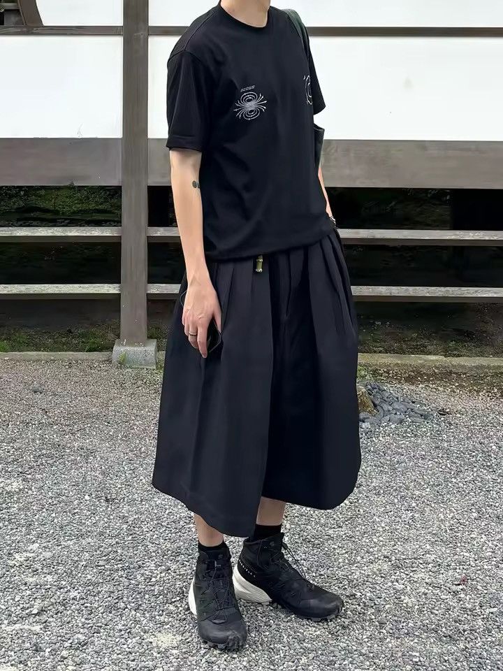 Other Casual Basic Wide Leg Baggy Black Shorts Size US 32 / EU 48 - 4 Thumbnail