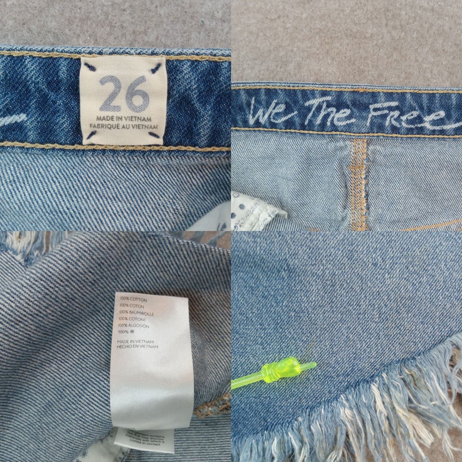Vintage Womens We The Free Skirt Blue Denim Mini Short Jean Skirt Size 26 Frayed Size 26" / US 2 / IT 38 - 8 Thumbnail