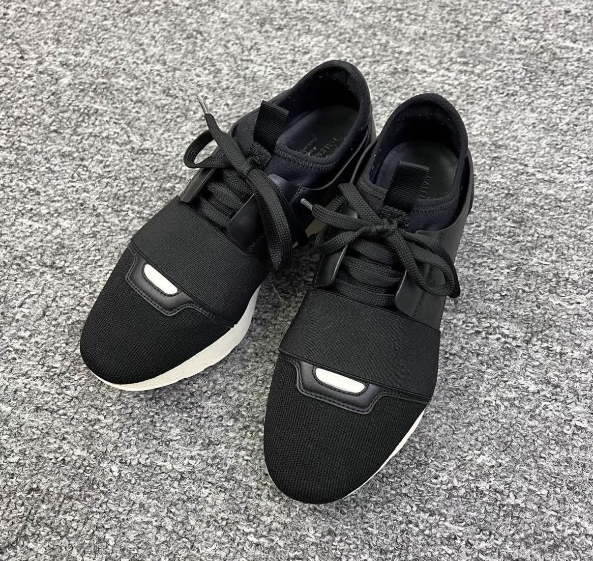 Balenciaga Balenciaga Black & White Leather Lace-Up Casual Shoes K12 Size US 6 / IT 36 - 2 Thumbnail