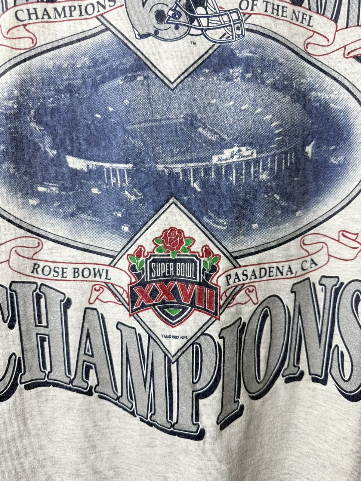 Vintage Rare 1992 NFL Dallas Cowboys Champions T Shirt Size US XL / EU 56 / 4 - 5 Thumbnail