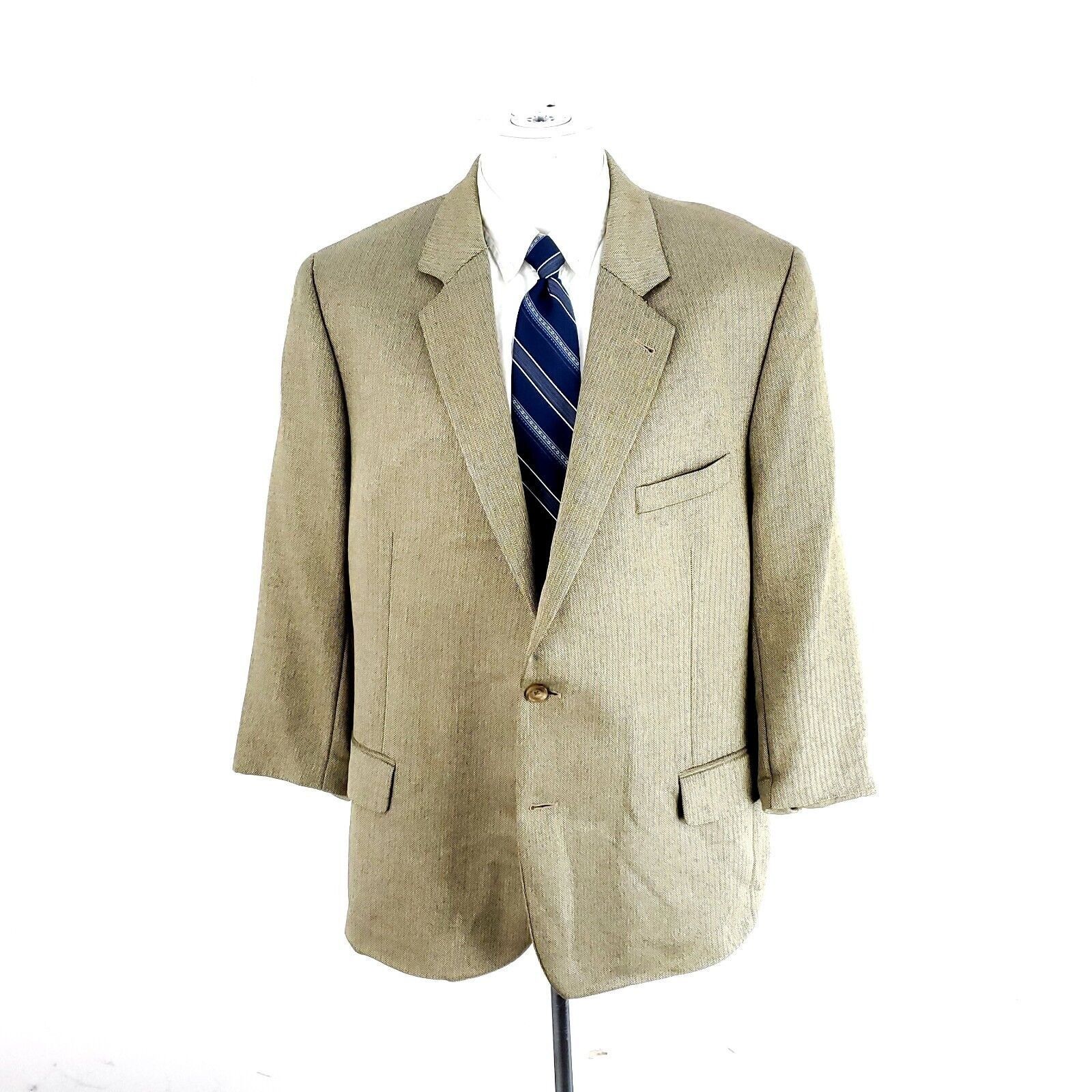 Jos. A. Bank DAMAGED Jos A Bank Silk Camel Hair 2 Button Sport Coat 44R B Size 44R - 3 Thumbnail