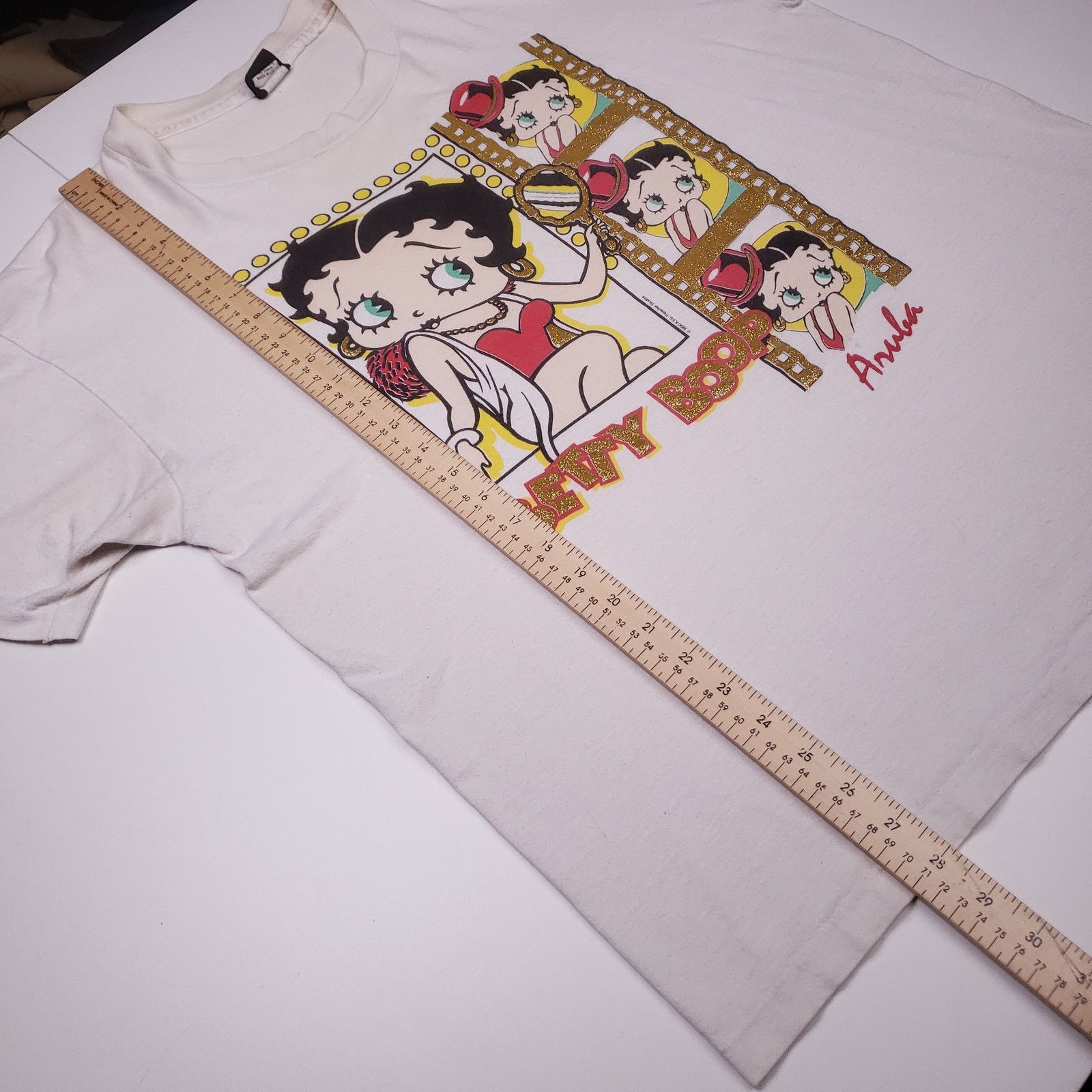 Vintage Vtg 90s Betty Boop Diamond Dust Glitter Tee Size US XL / EU 56 / 4 - 8 Thumbnail