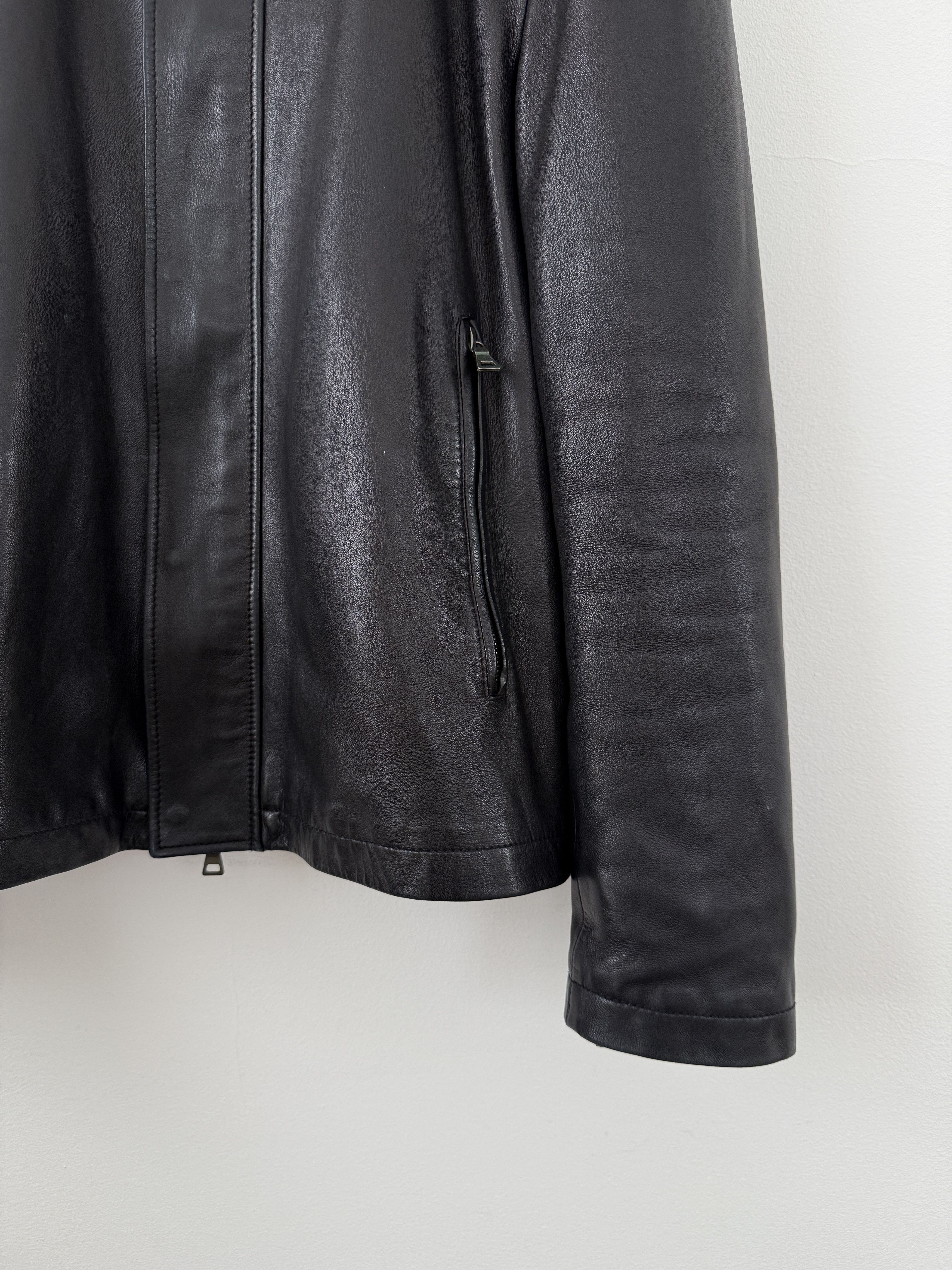 Prada 2000s Leather Moto Jacket Size US L / EU 52-54 / 3 - 9 Thumbnail