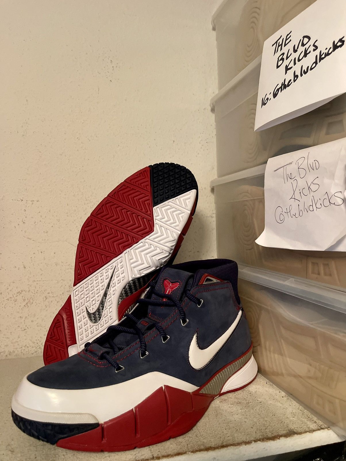 image of Nike Zoom Kobe 1 I Protro Usa Olympic Shoes in Blue, Men's (Size 9.5)