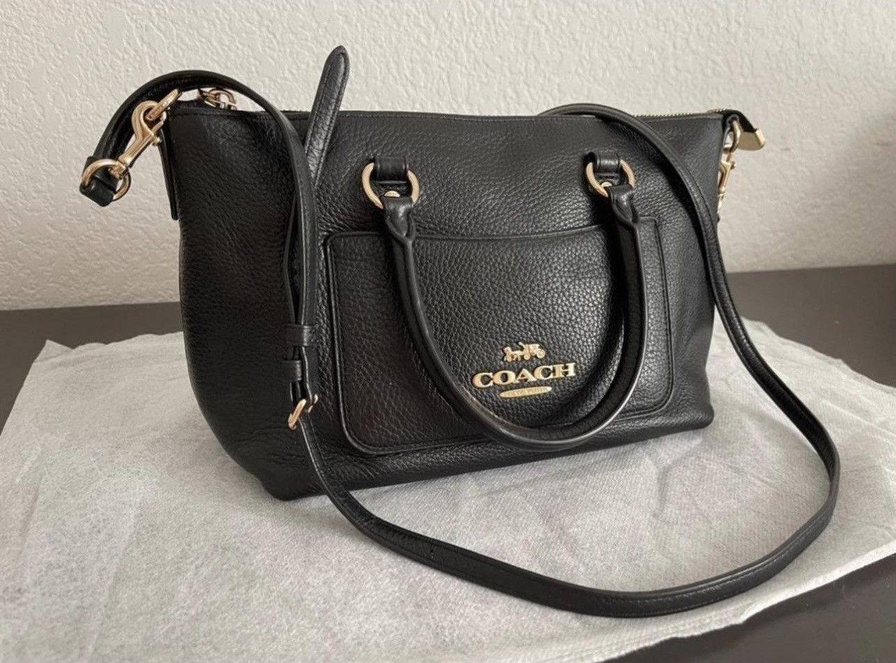 Coach MINI EMMA SATCHEL BLACK/LIGHT GOLD COACH Size ONE SIZE - 7 Thumbnail