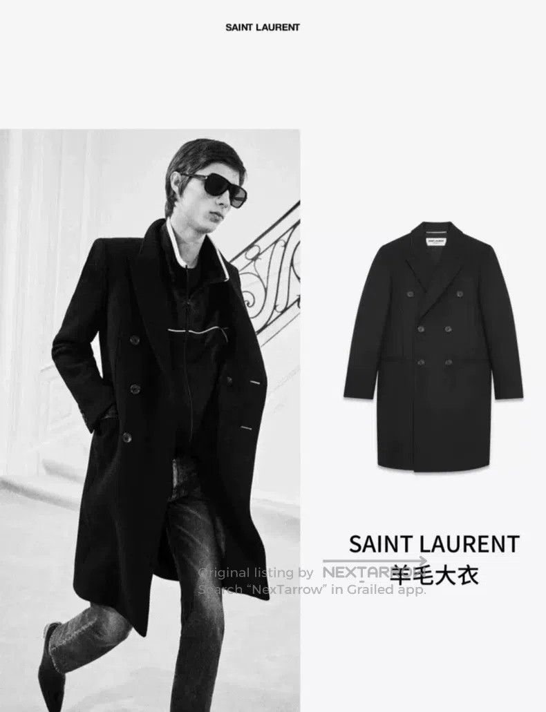 Saint Laurent Paris Saint Laurent Paris Gunmetal Gray Sword Collar Mid-Length Size US S / EU 44-46 / 1 - 8 Thumbnail