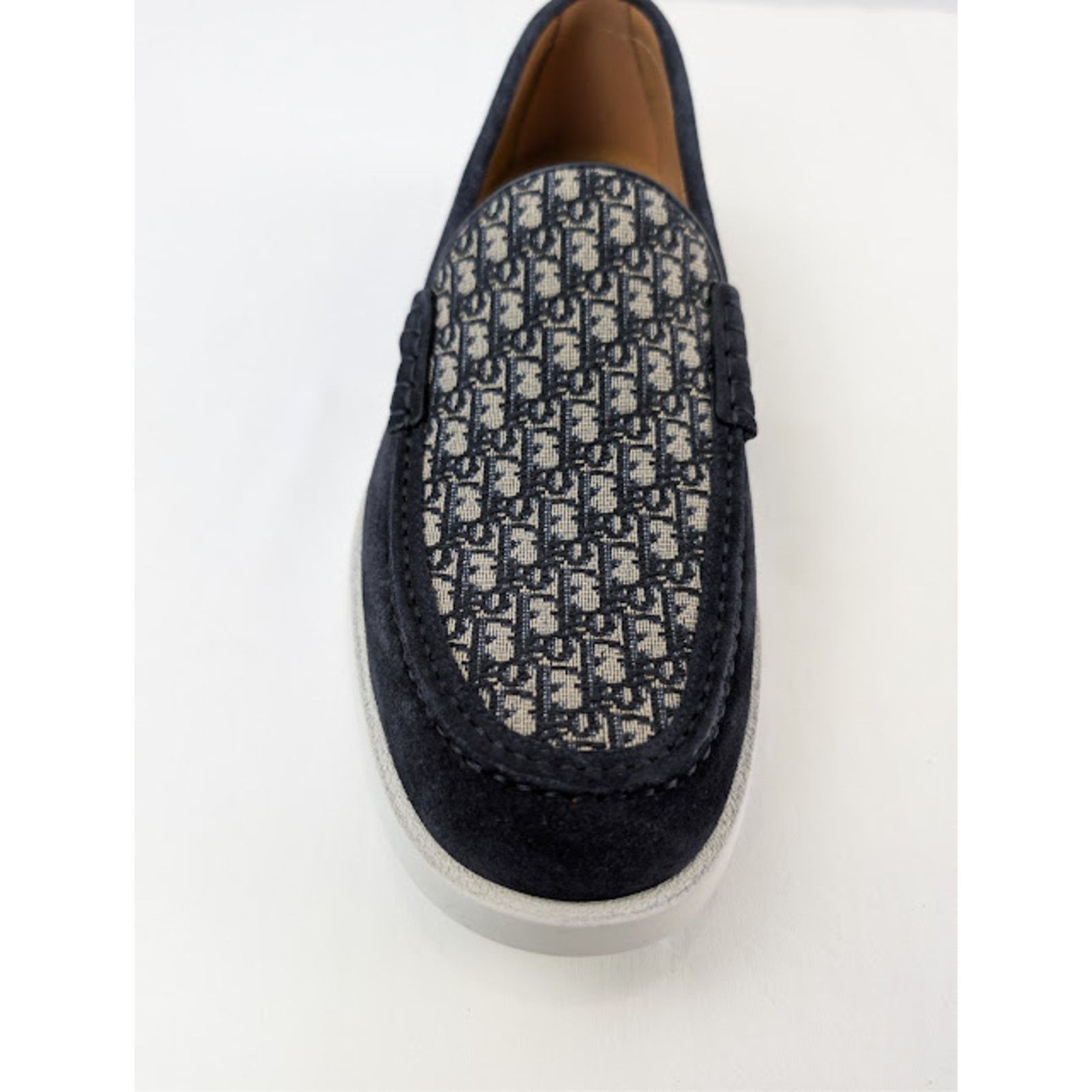 Dior o1rshd1 Granville Clean Smooth Loafer Boots in Blue / Beige Size US 12 / EU 45 - 15 Thumbnail
